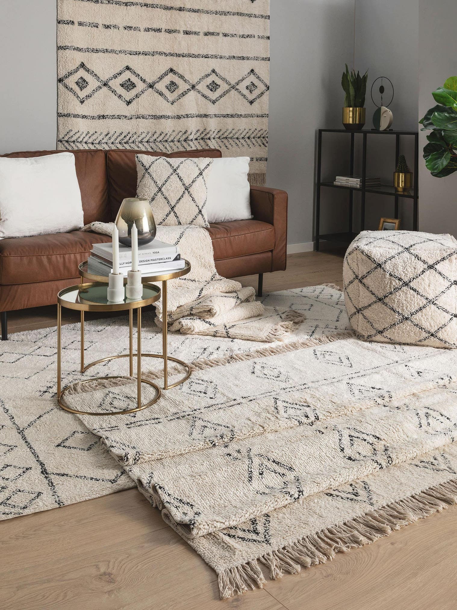 Teppich aus 100% Baumwolle in Beige mit 6 bis 10 mm hohem Flor von benuta Nest