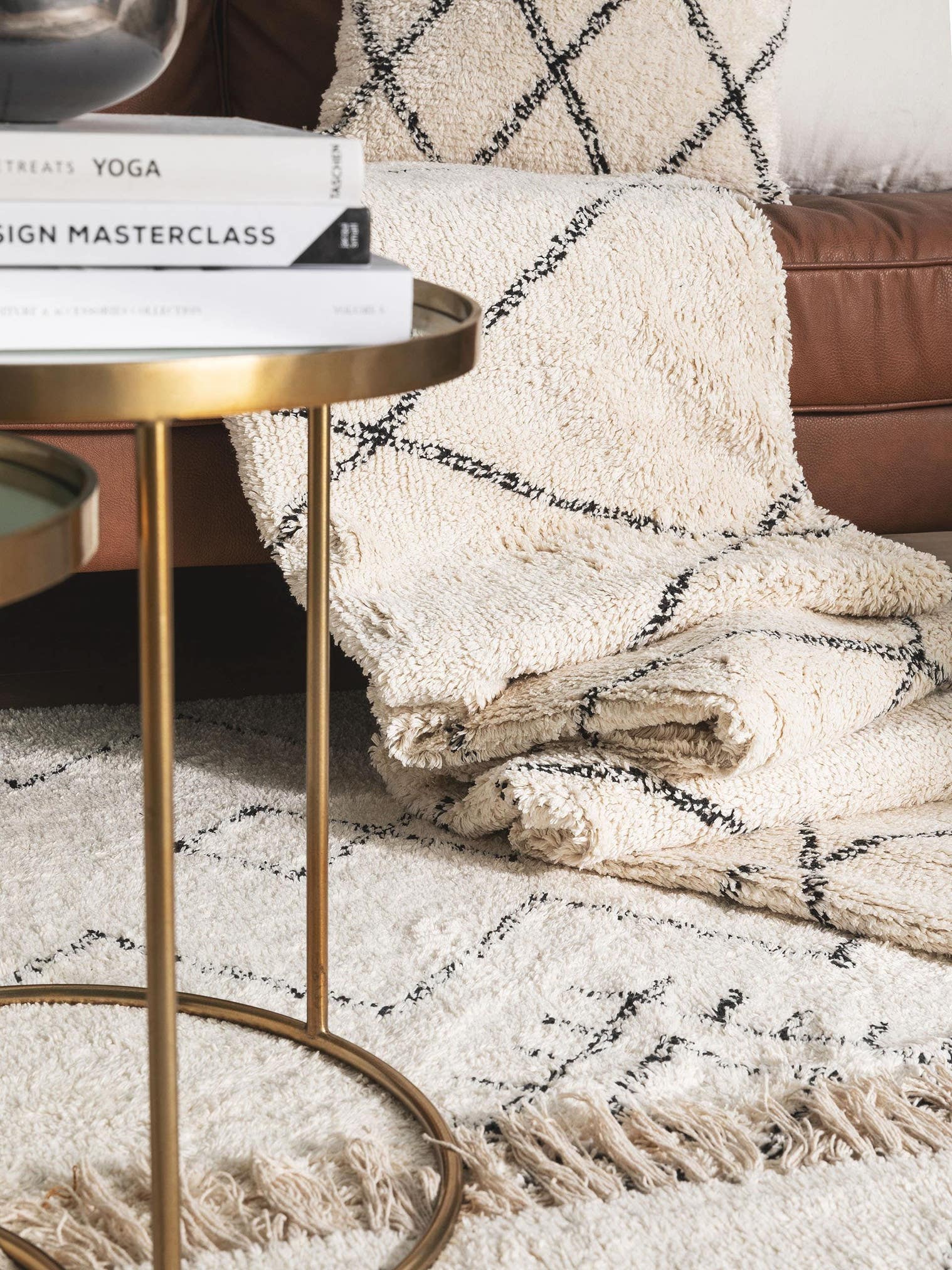 Teppich aus 100% Baumwolle in Beige mit 6 bis 10 mm hohem Flor von benuta Nest