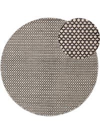 Wollteppich rund Hector Beige/Schwarz