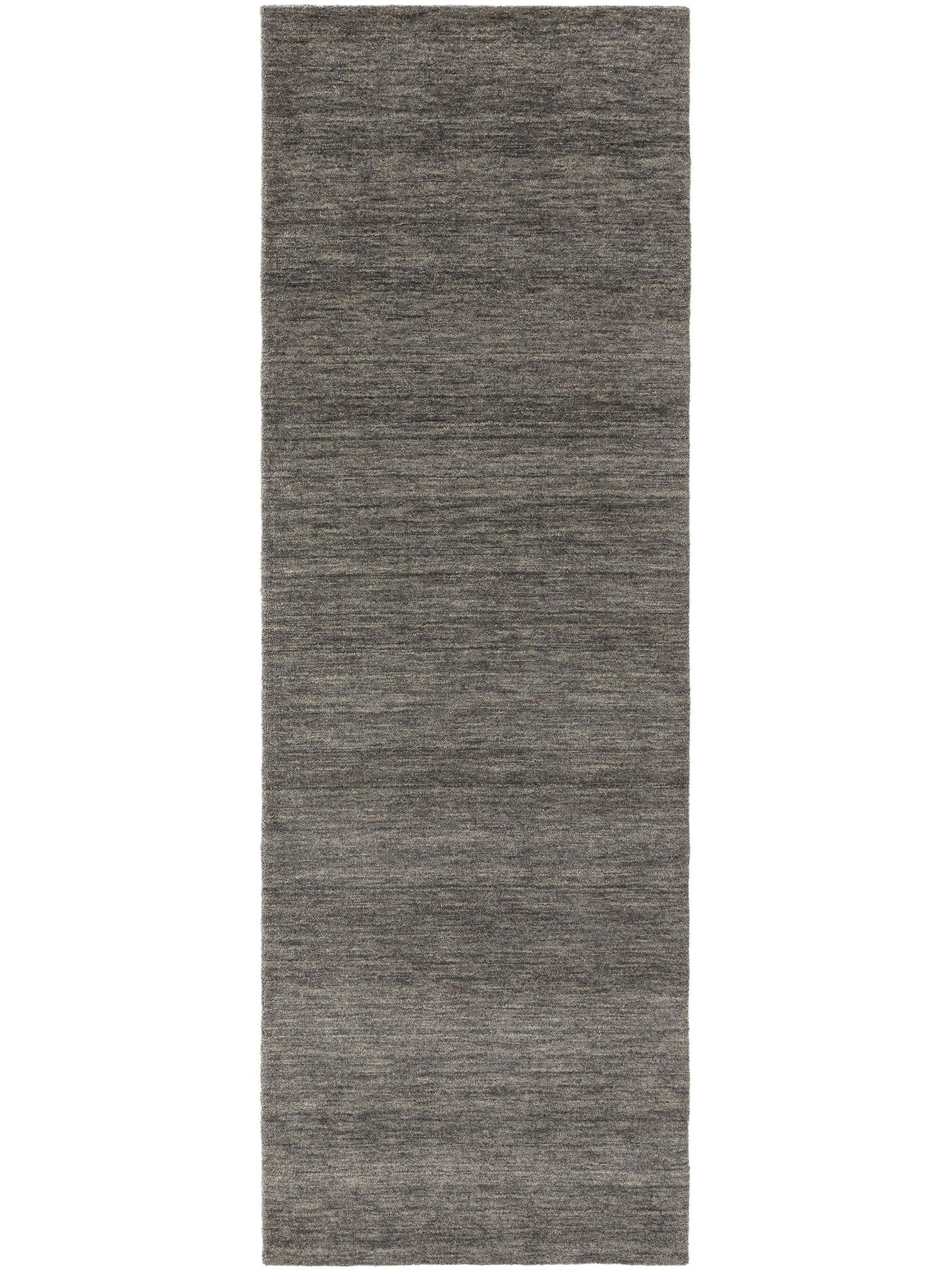 Teppich aus 100% Wolle in Grau mit 6 bis 10 mm hohem Flor von benuta Nest