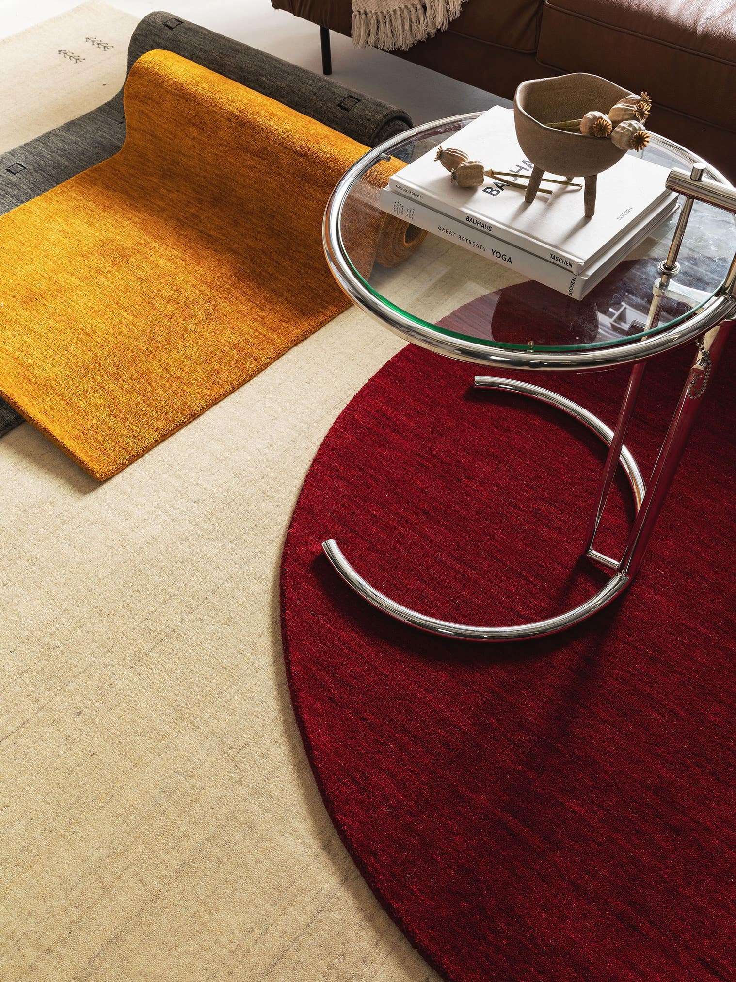 Rug made of 100% Wool in Red with a 6 - 10 mm high pile by benuta Nest