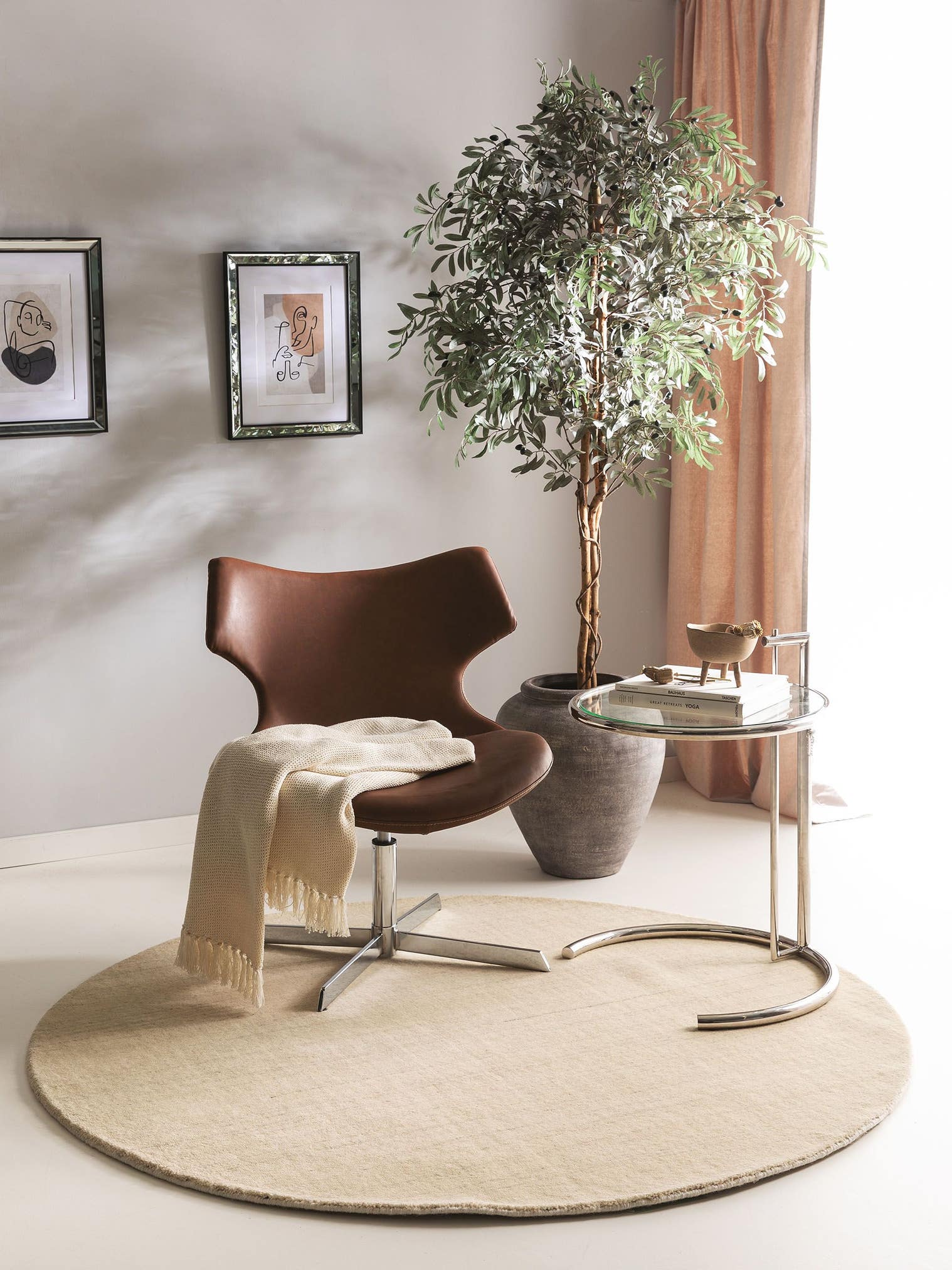 Rug made of 100% Wool in Beige with a 6 - 10 mm high pile by benuta Nest