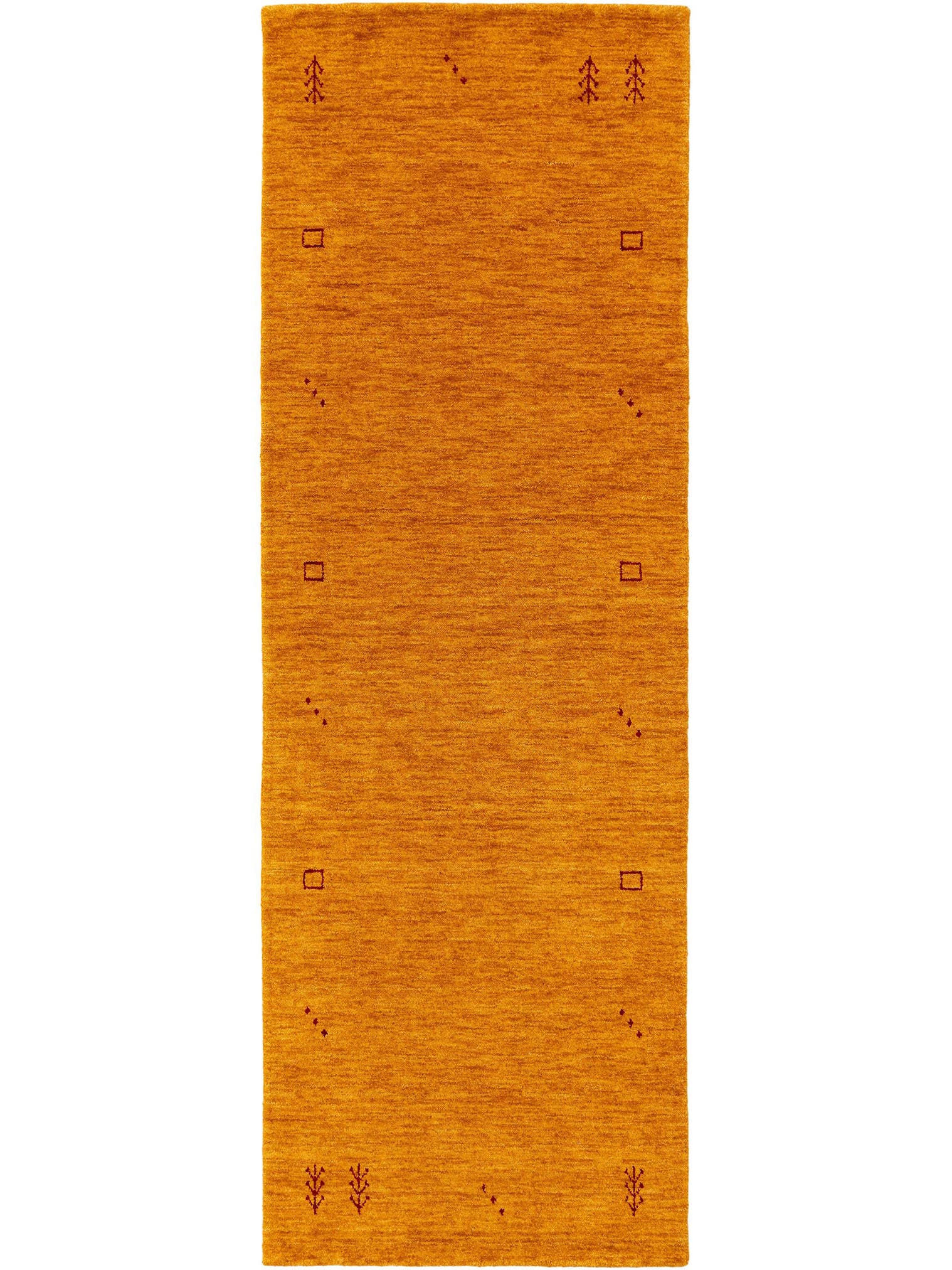 Teppich aus 100% Wolle in Gelb mit 6 bis 10 mm hohem Flor von benuta Nest