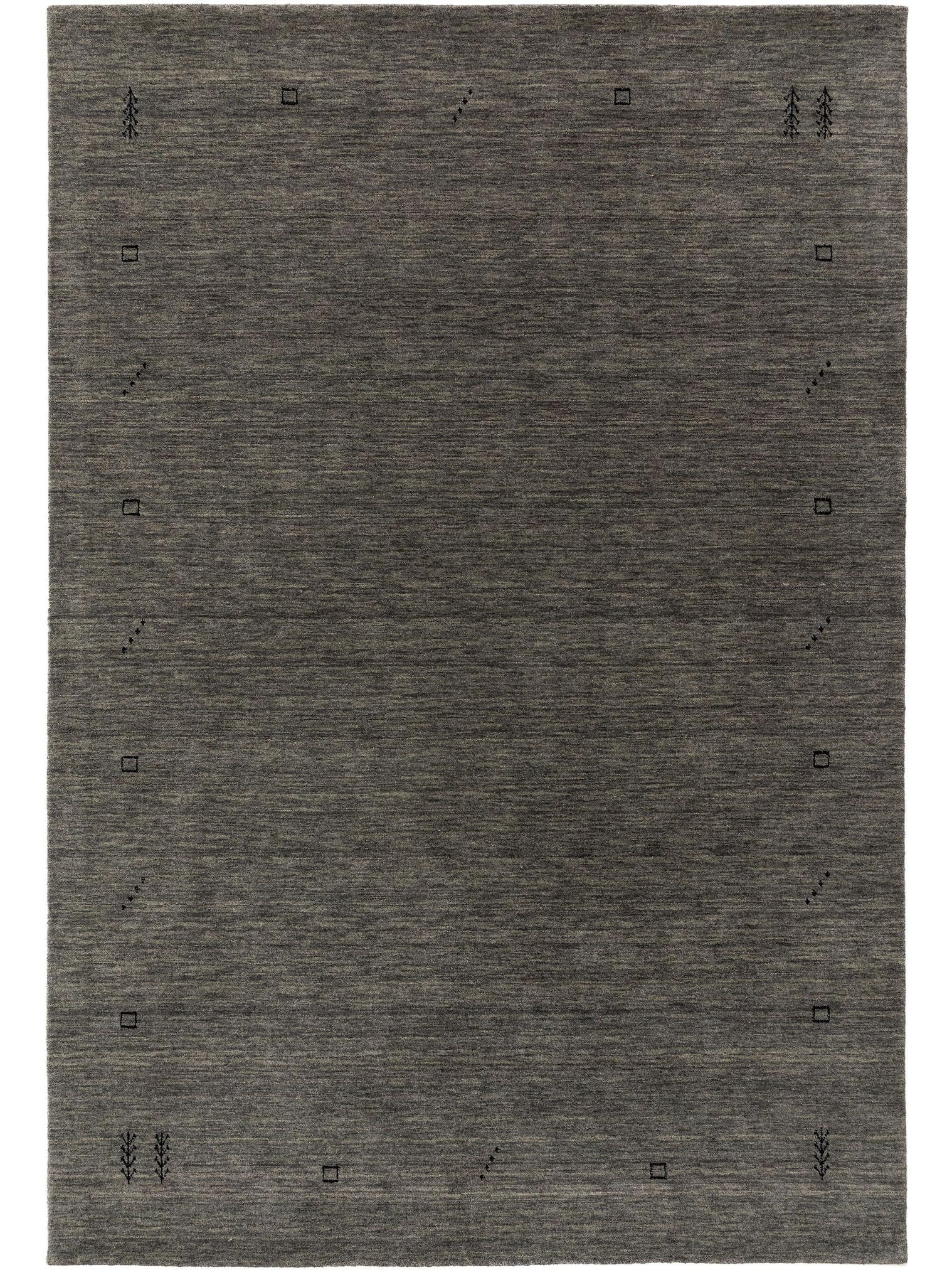 Teppich aus 100% Wolle in Grau mit 6 bis 10 mm hohem Flor von benuta Nest