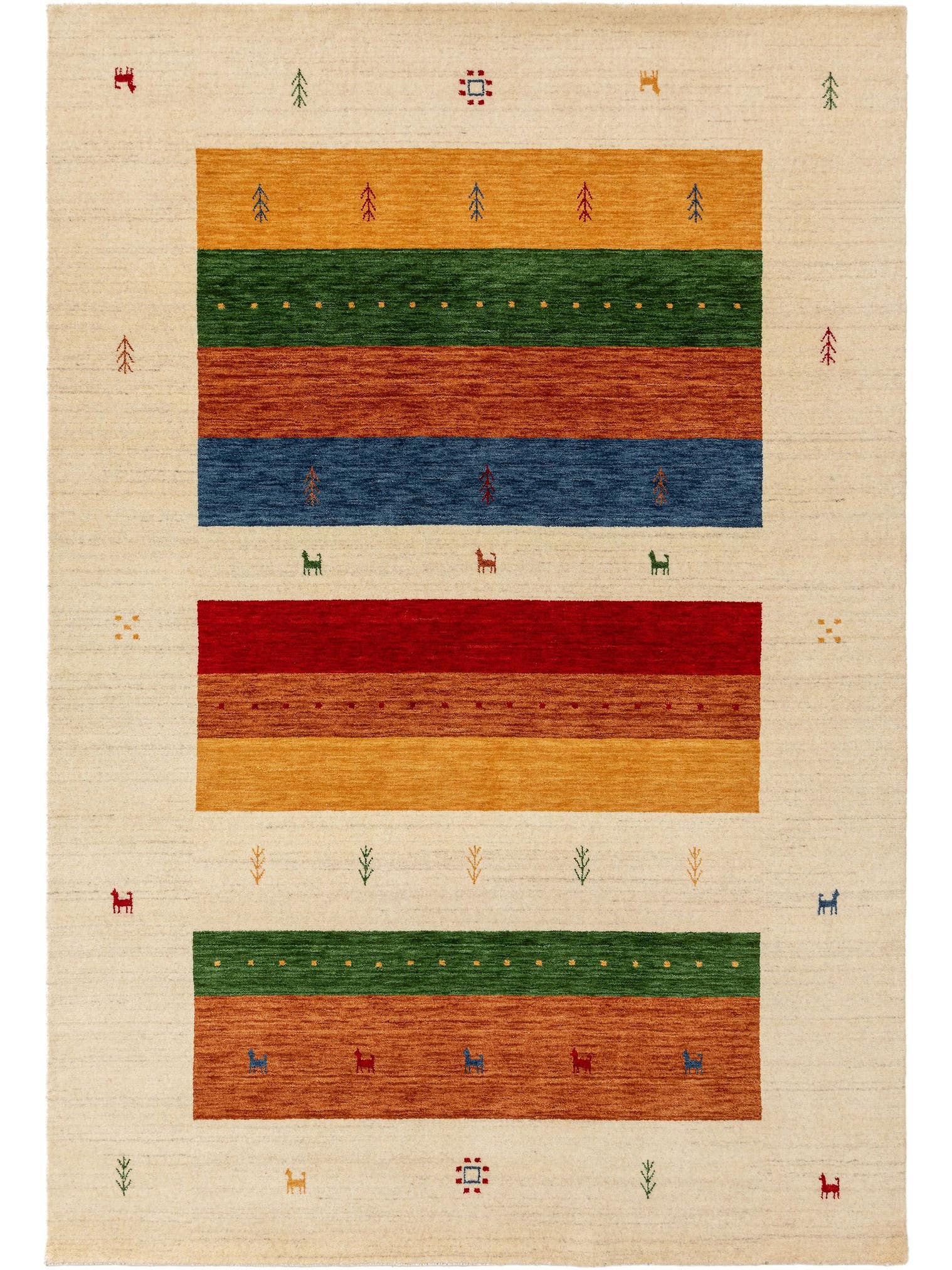 Teppich aus 100% Wolle in Multicolor mit 6 bis 10 mm hohem Flor von benuta Nest