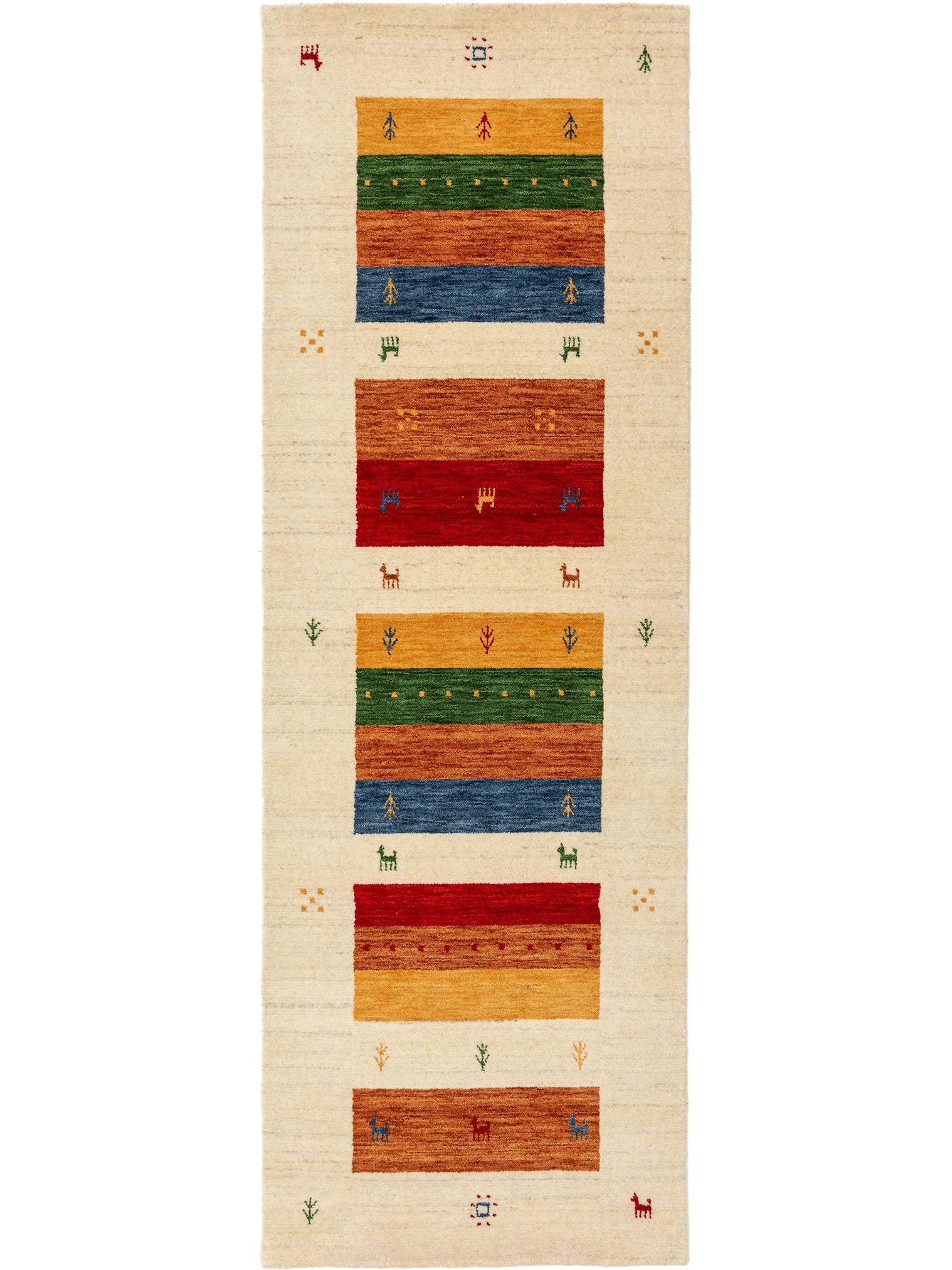 Tapis en 100% Laine en Multicouleur avec une pile de 6 - 10 mm de hauteur de benuta Nest