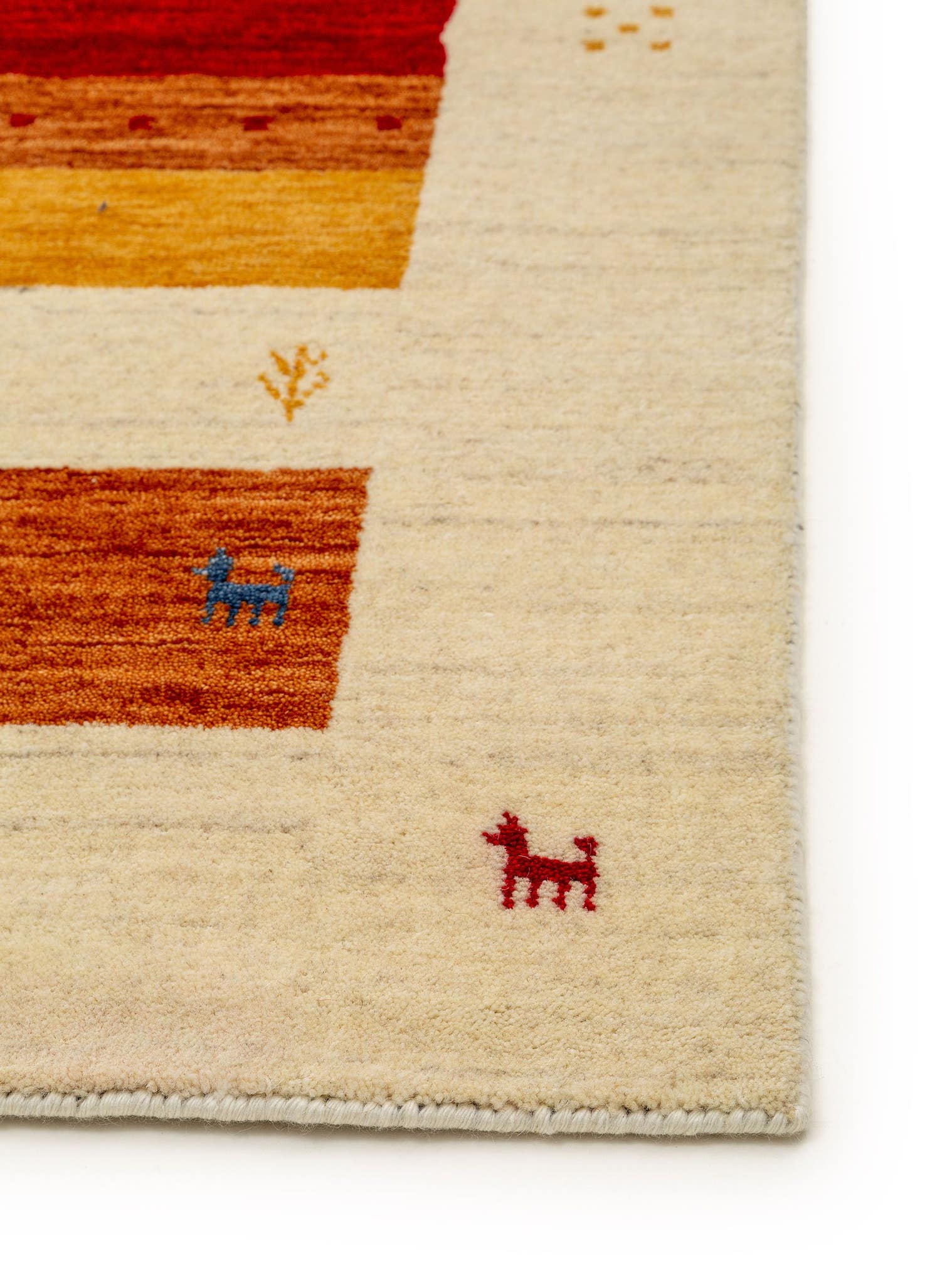 Tapis en 100% Laine en Multicouleur avec une pile de 6 - 10 mm de hauteur de benuta Nest