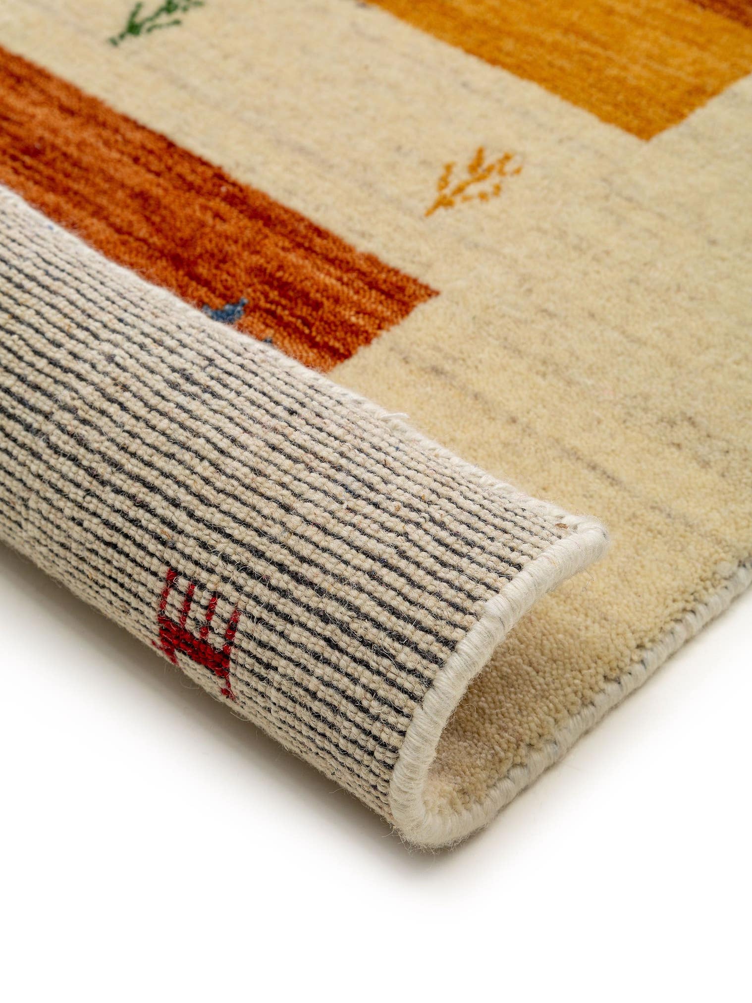 Tapis en 100% Laine en Multicouleur avec une pile de 6 - 10 mm de hauteur de benuta Nest