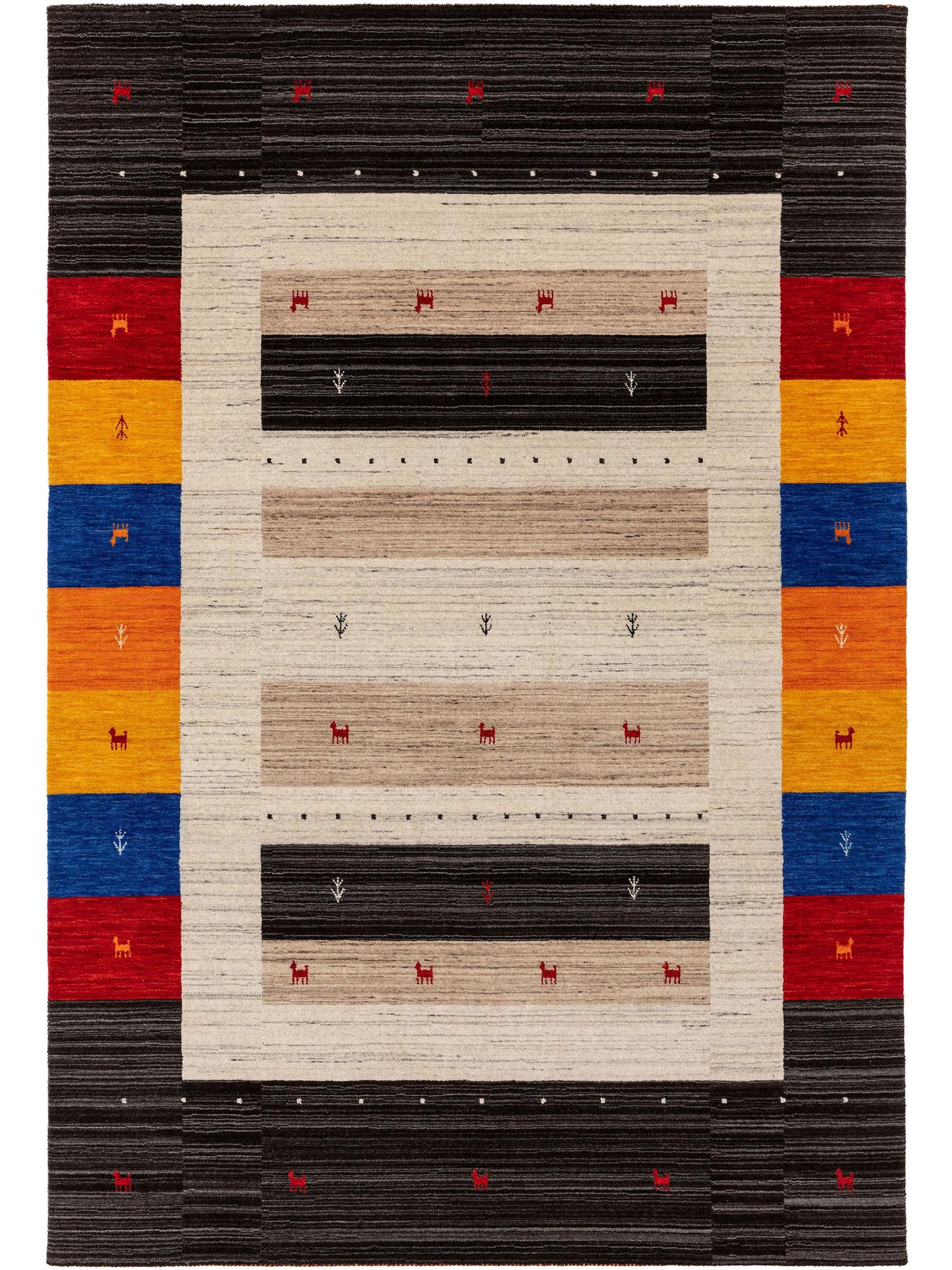 Teppich aus 100% Wolle in Multicolor mit 6 bis 10 mm hohem Flor von benuta Nest