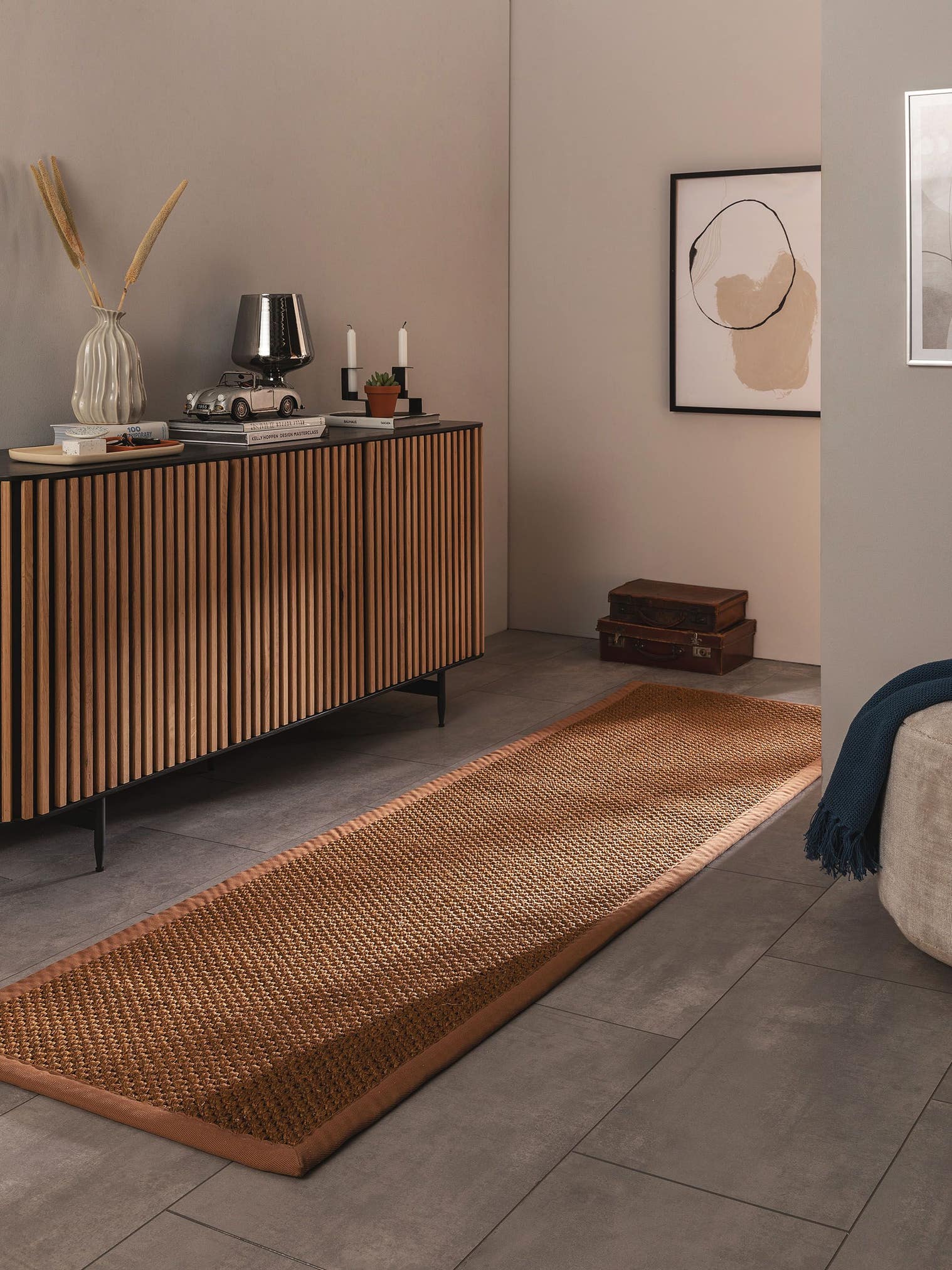 Teppich aus 100% Sisal in Braun mit bis 5 mm hohem Flor von benuta Pure