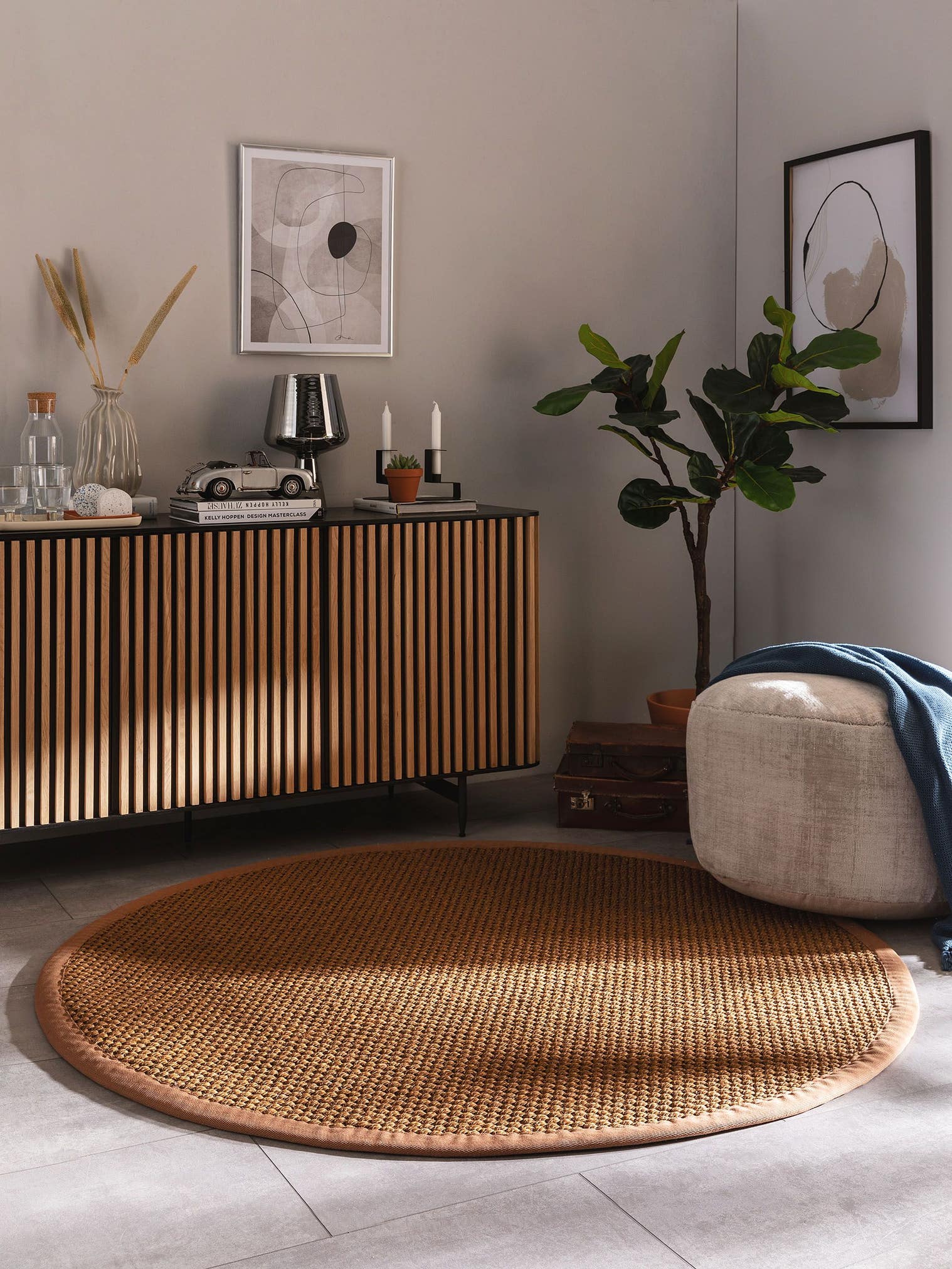 Tappeto di 100% Sisal in Marrone con pelo alto 1- 5 mm da benuta Pure