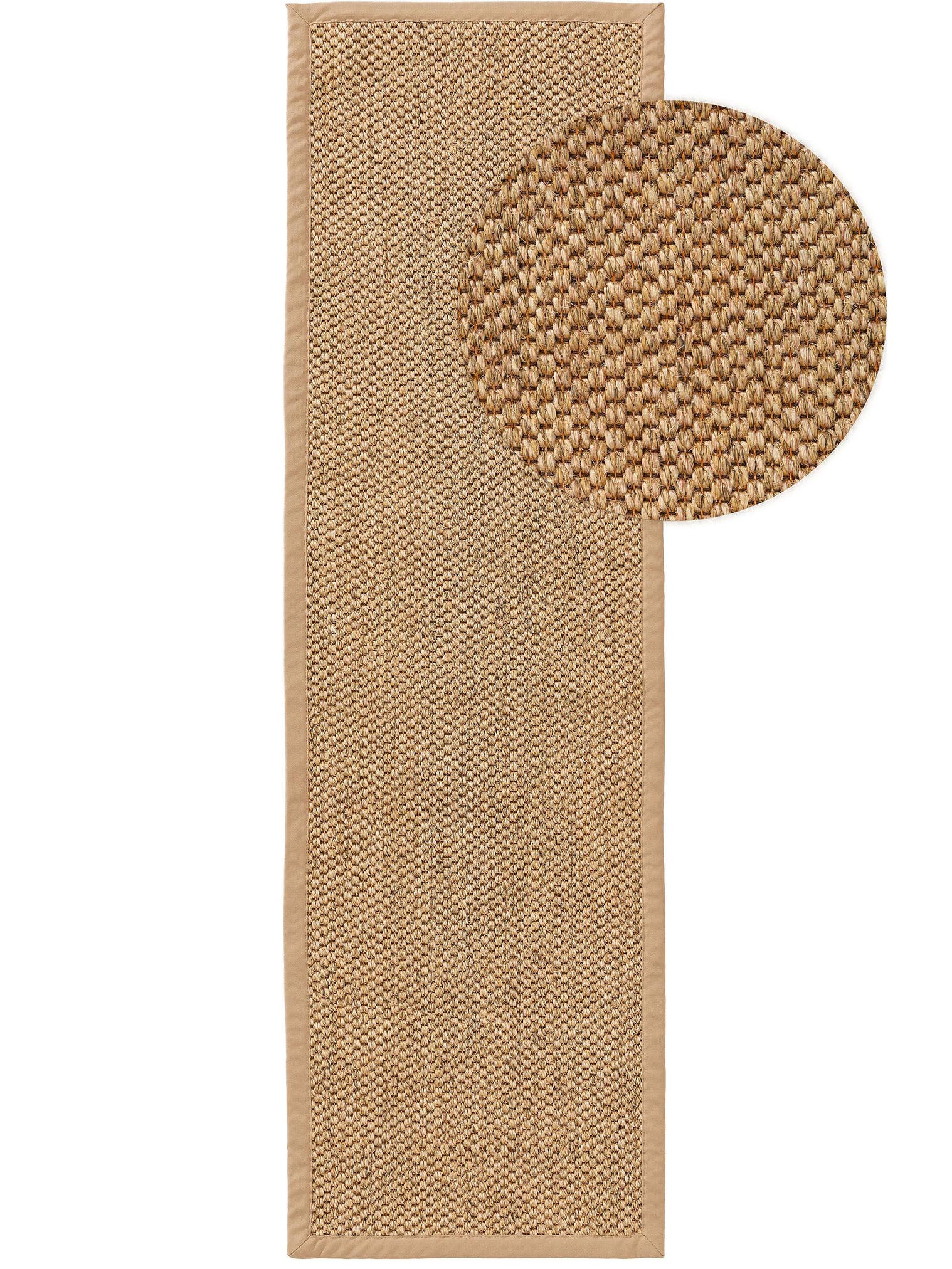 Tapijt van 100% Sisal in Beige met een 1- 5 mm hoge pool van benuta Pure
