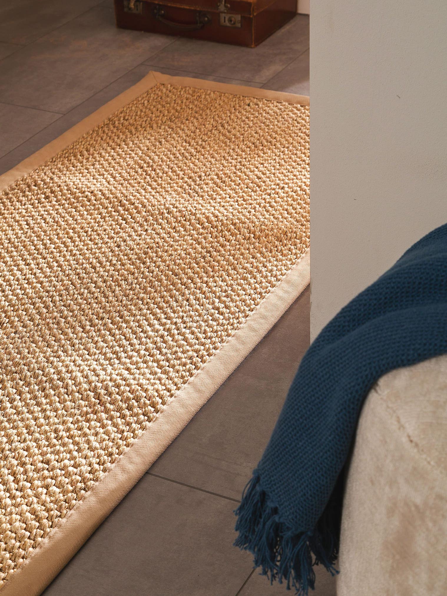 Tapijt van 100% Sisal in Beige met een 1- 5 mm hoge pool van benuta Pure