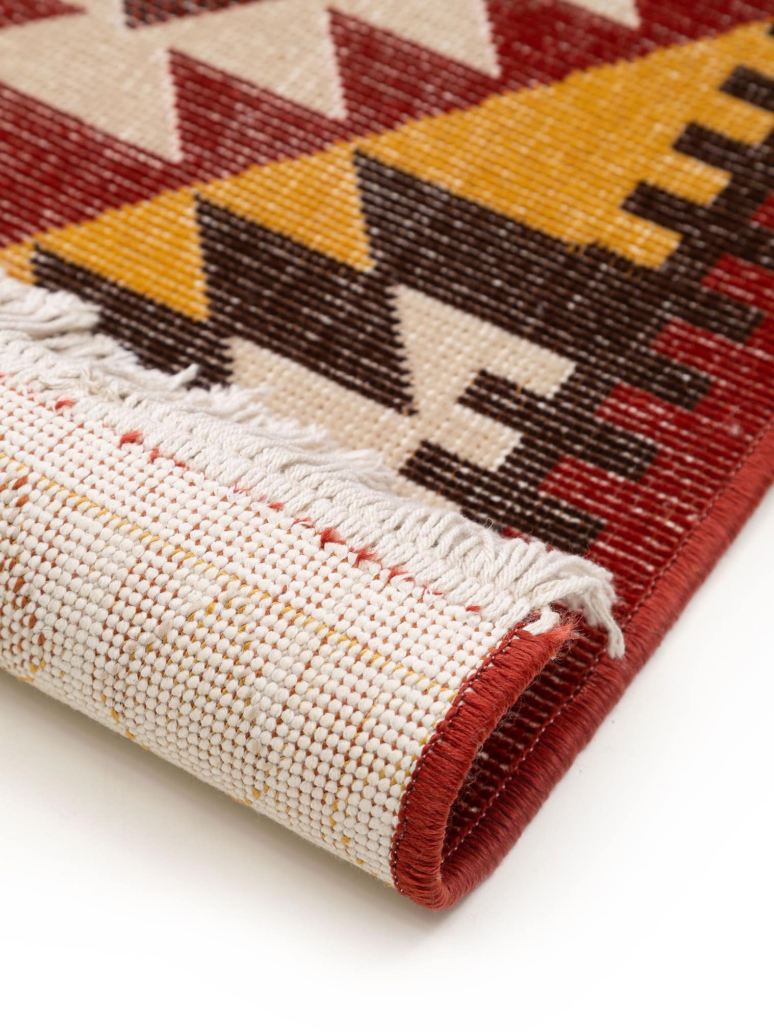 Tapis en 60% Coton, 40% Polypropylène en Multicouleur avec une pile de 1- 5 mm de hauteur de benuta Nest