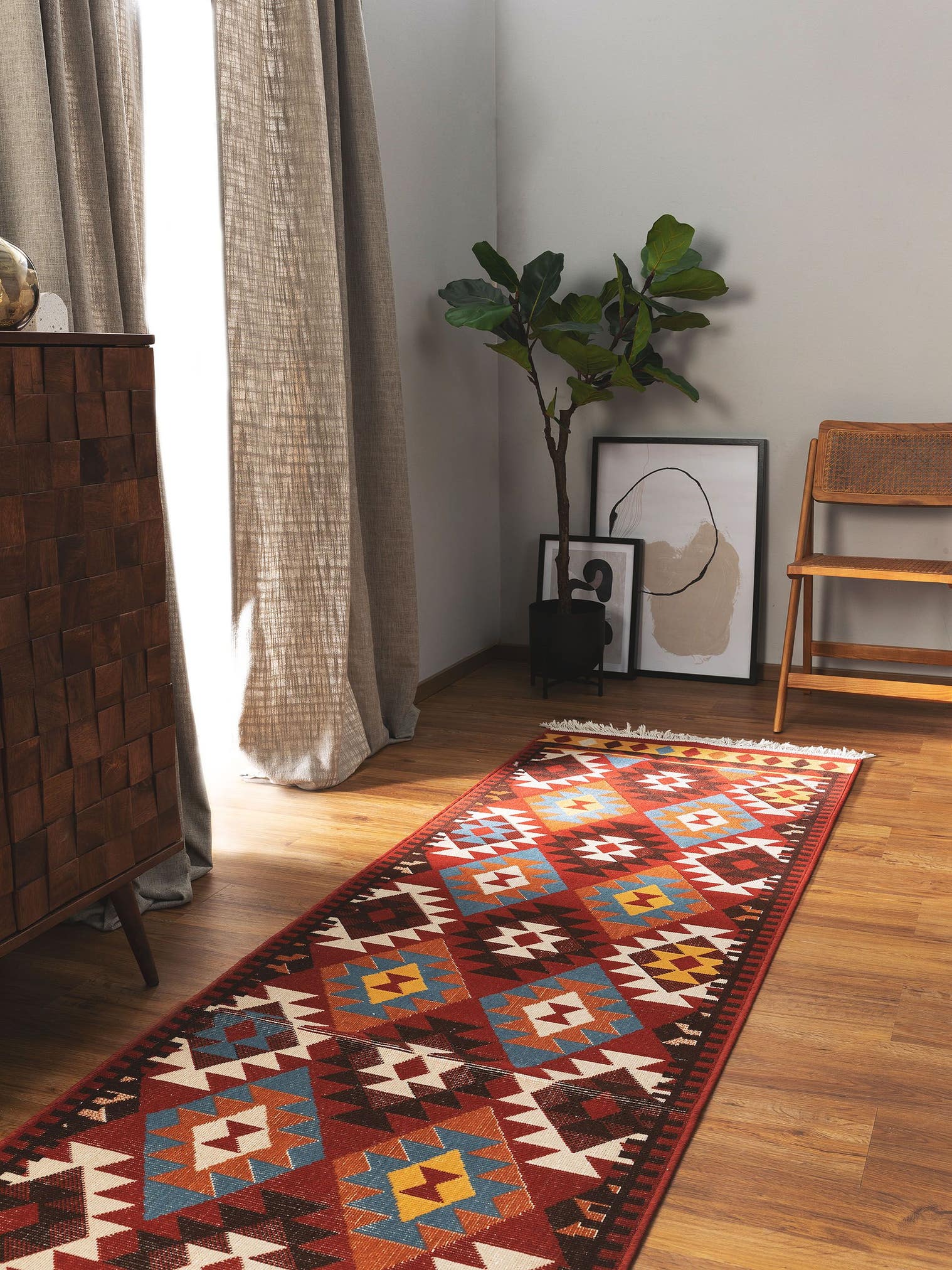 Teppich aus 60% Baumwolle, 40% Polypropylen in Multicolor mit bis 5 mm hohem Flor von benuta Nest