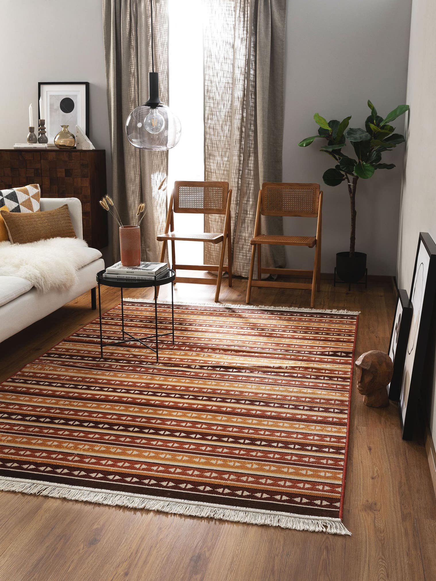 Teppich aus 60% Baumwolle, 40% Polypropylen in Multicolor mit bis 5 mm hohem Flor von benuta Nest
