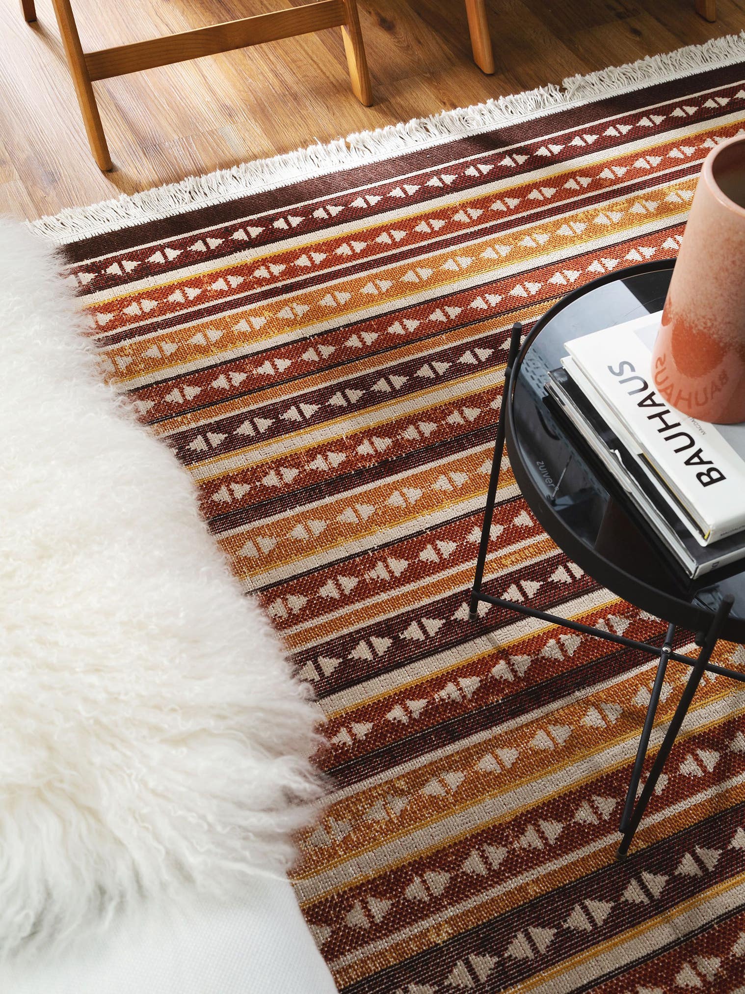 Teppich aus 60% Baumwolle, 40% Polypropylen in Multicolor mit bis 5 mm hohem Flor von benuta Nest