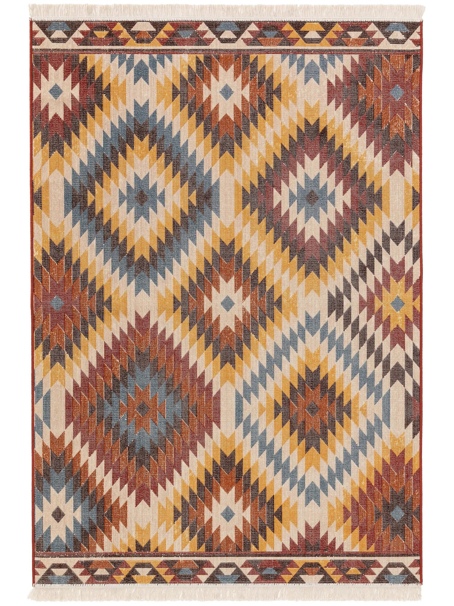 Teppich aus 60% Baumwolle, 40% Polypropylen in Multicolor mit bis 5 mm hohem Flor von benuta Nest