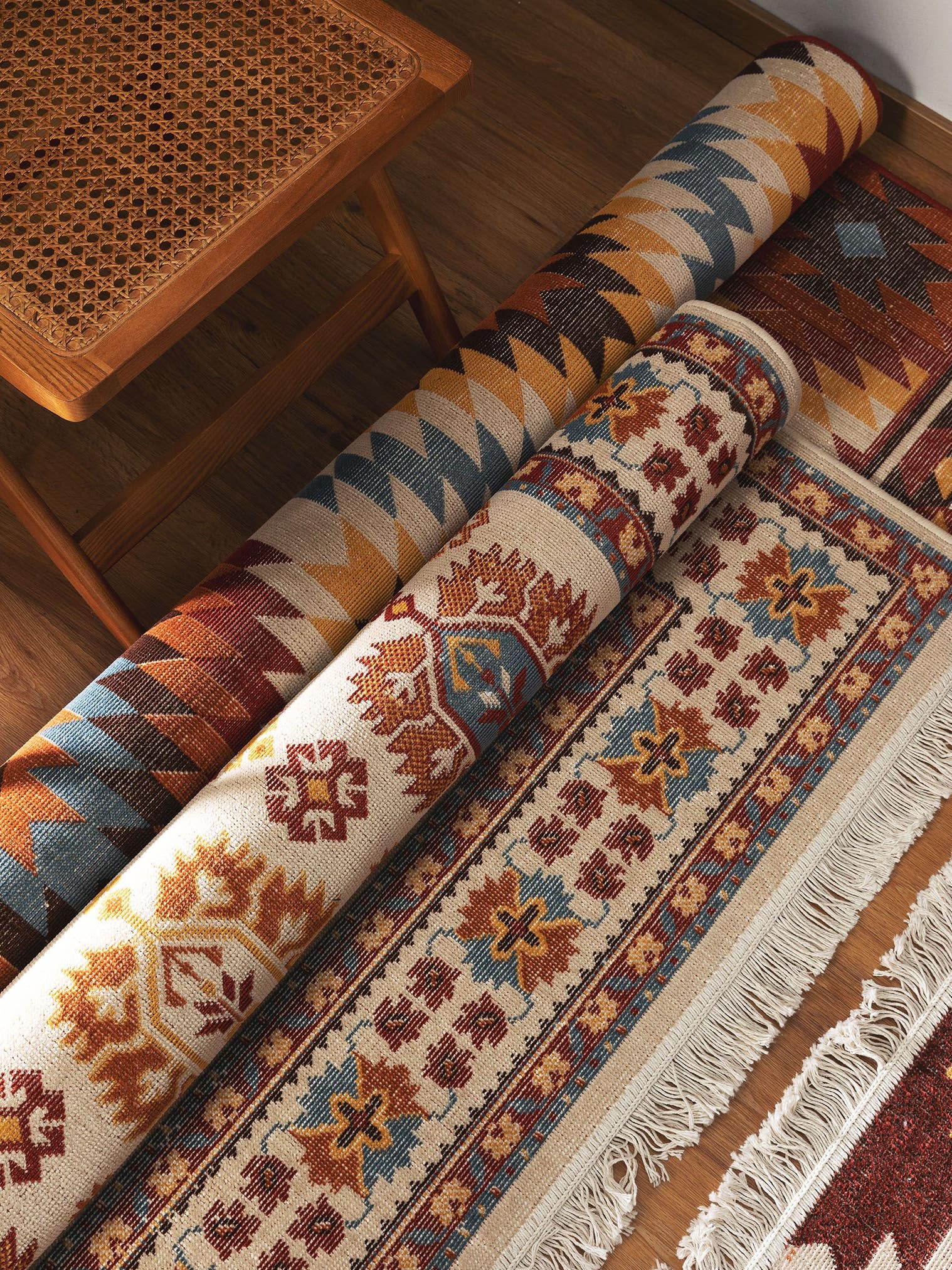 Teppich aus 60% Baumwolle, 40% Polypropylen in Multicolor mit bis 5 mm hohem Flor von benuta Nest