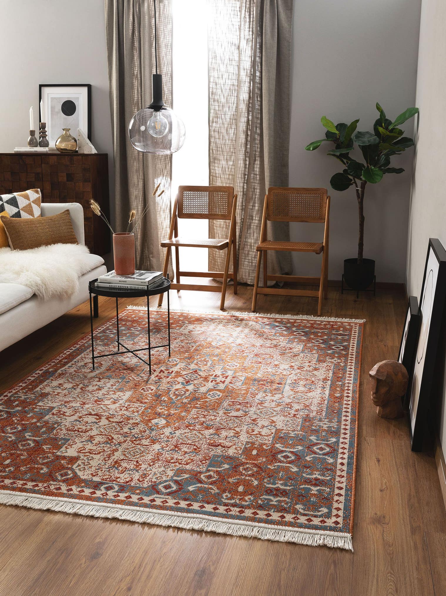 Teppich aus 60% Baumwolle, 40% Polypropylen in Multicolor mit bis 5 mm hohem Flor von benuta Nest