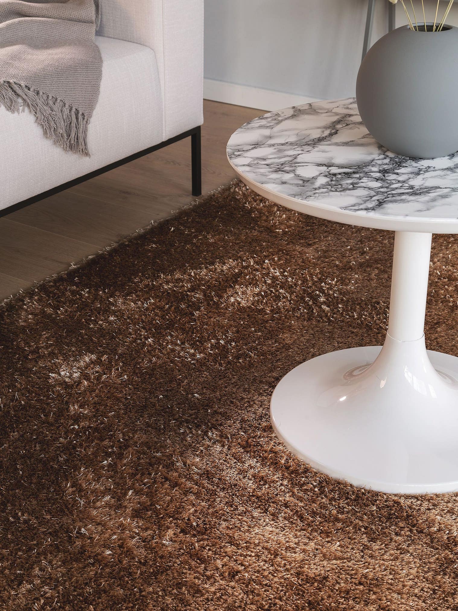 Tapijt van 100% Polyester in Beige met een 21 - 30 mm hoge pool van benuta