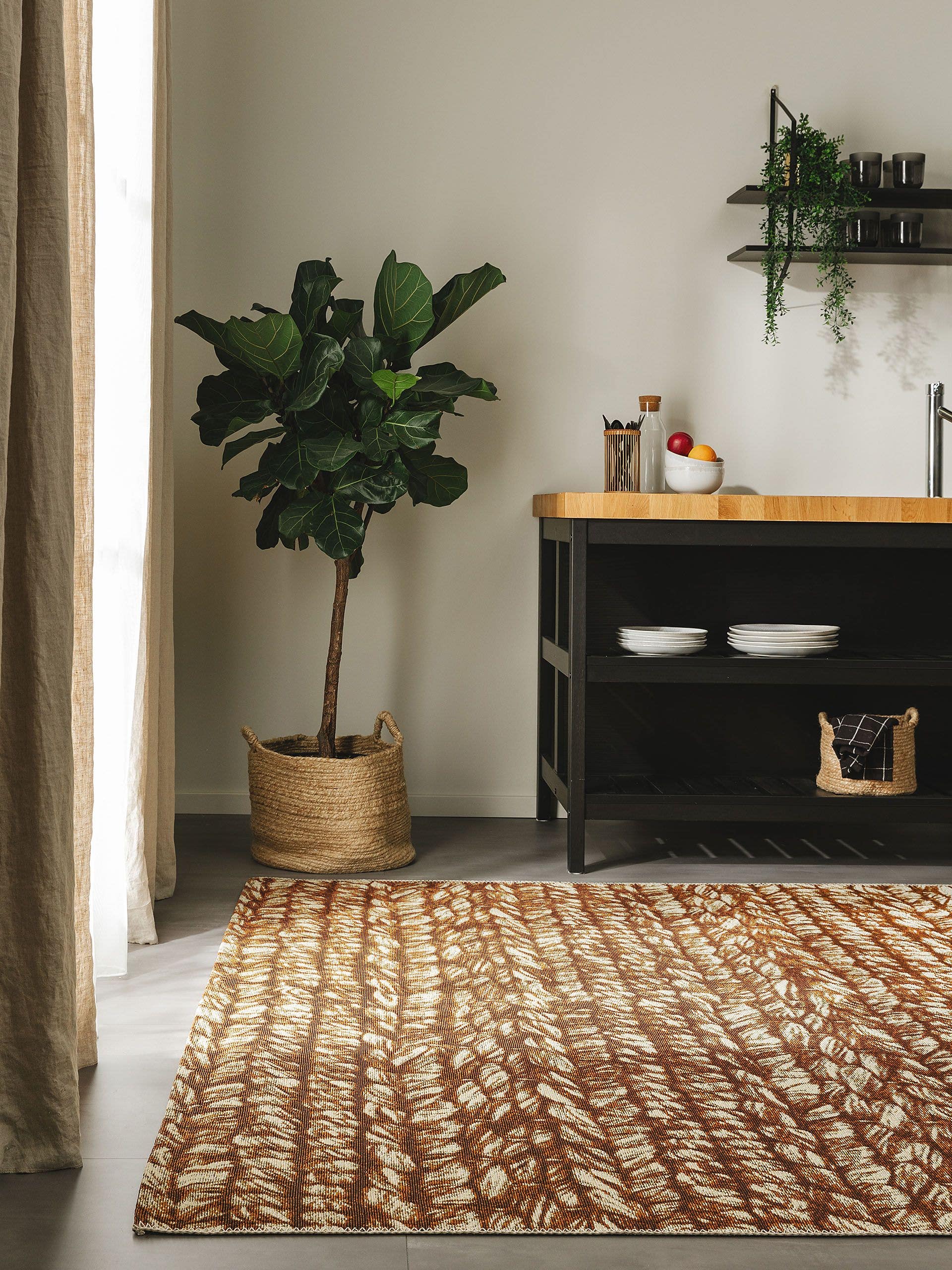 Rug made of 76% Polypropylene, 24% Polyester in Beige with a 1- 5 mm high pile by benuta Nest