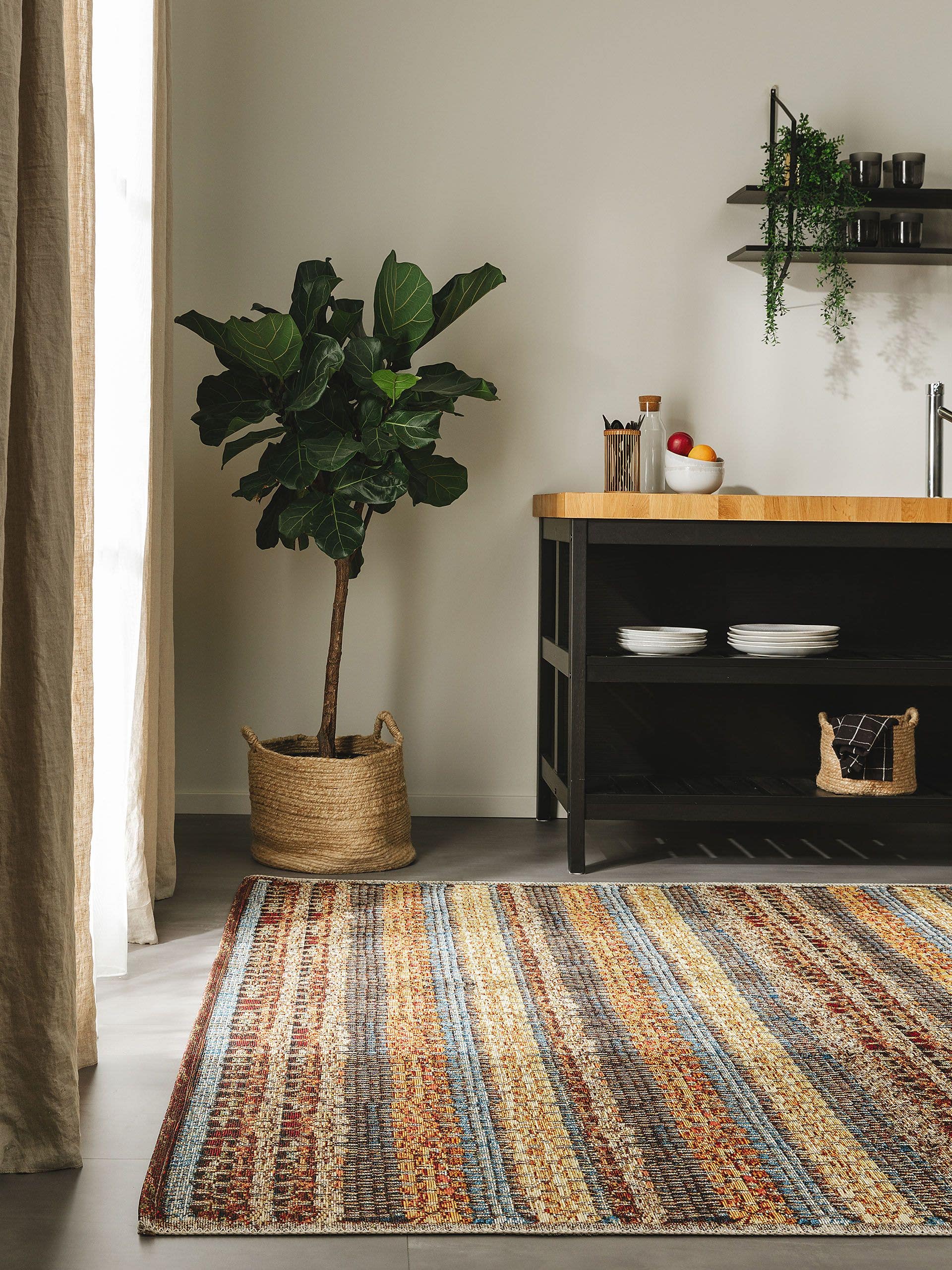 Rug made of 76% Polypropylene, 24% Polyester in Multicoloured with a 1- 5 mm high pile by benuta Nest