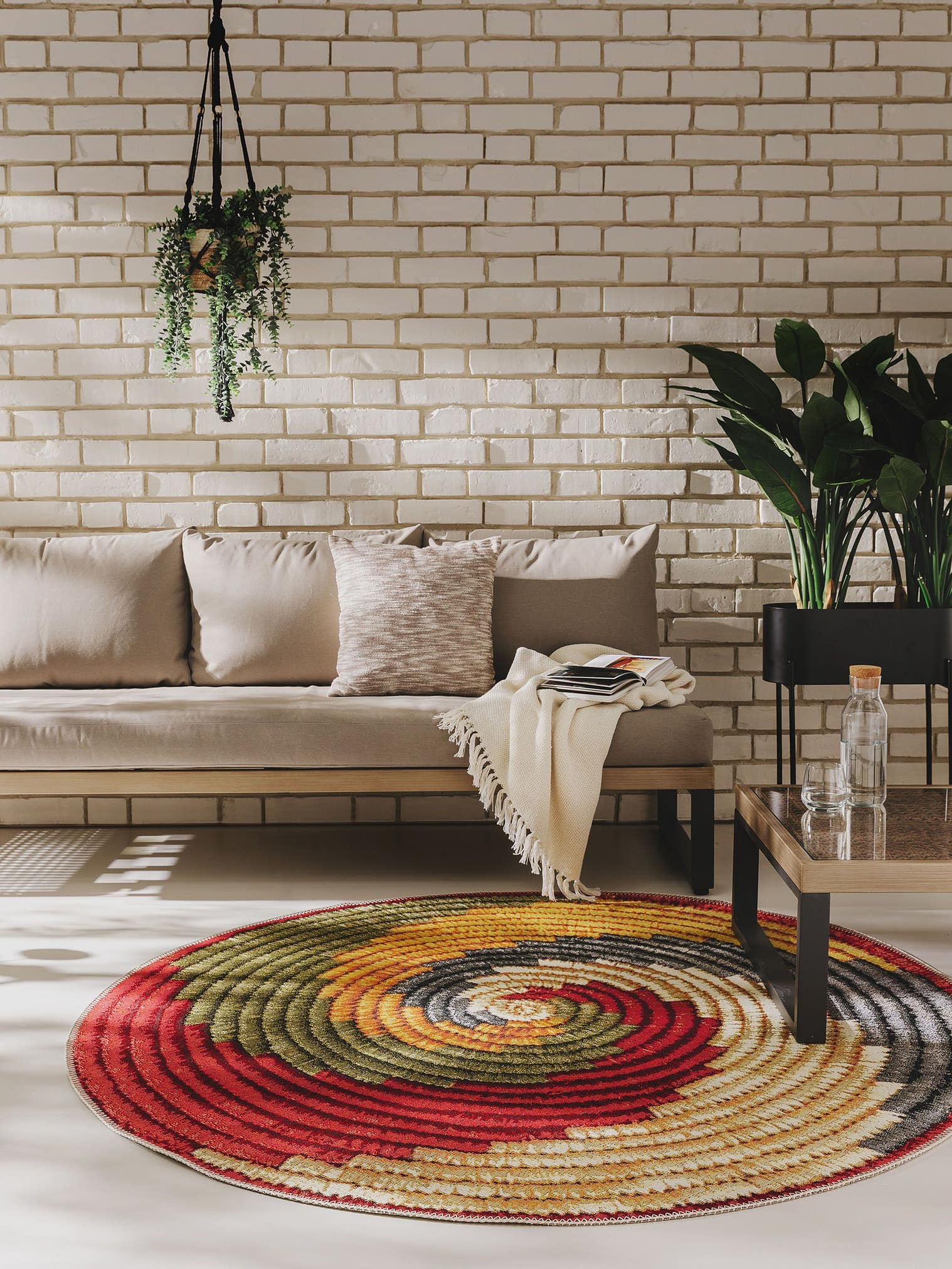 Rug made of 76% Polypropylene, 24% Polyester in Multicoloured with a 1- 5 mm high pile by benuta Nest