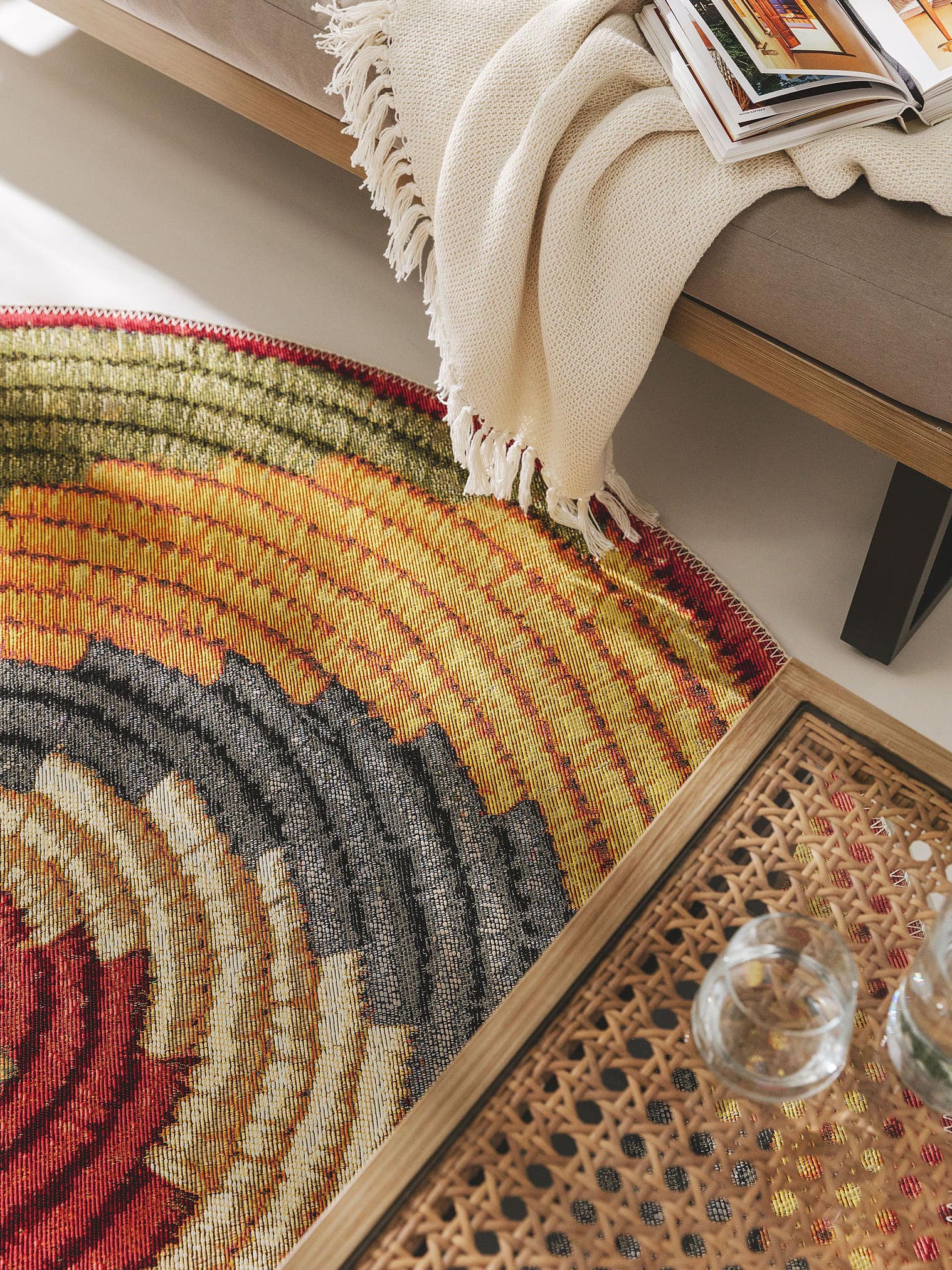 Rug made of 76% Polypropylene, 24% Polyester in Multicoloured with a 1- 5 mm high pile by benuta Nest