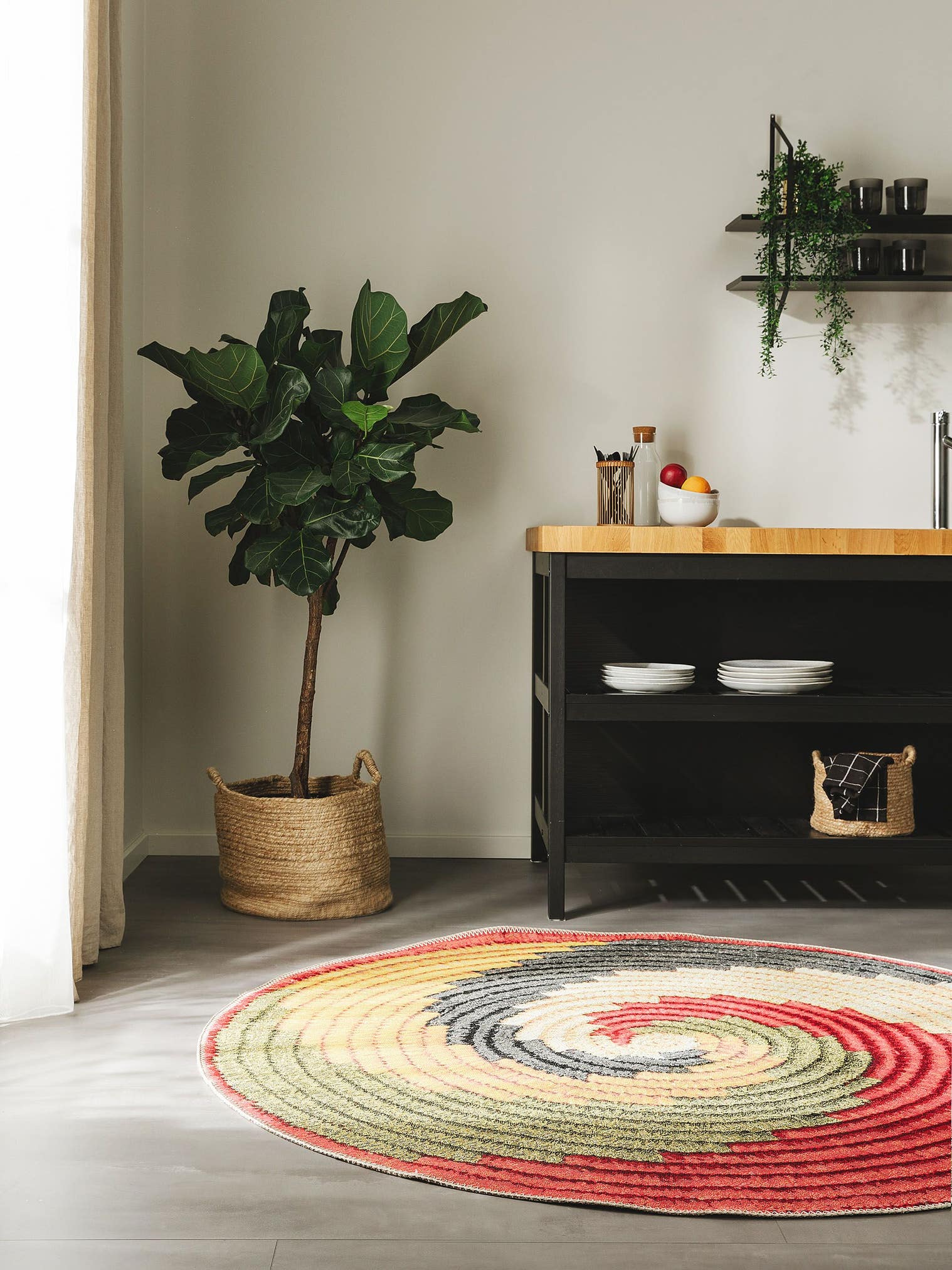 Rug made of 76% Polypropylene, 24% Polyester in Multicoloured with a 1- 5 mm high pile by benuta Nest
