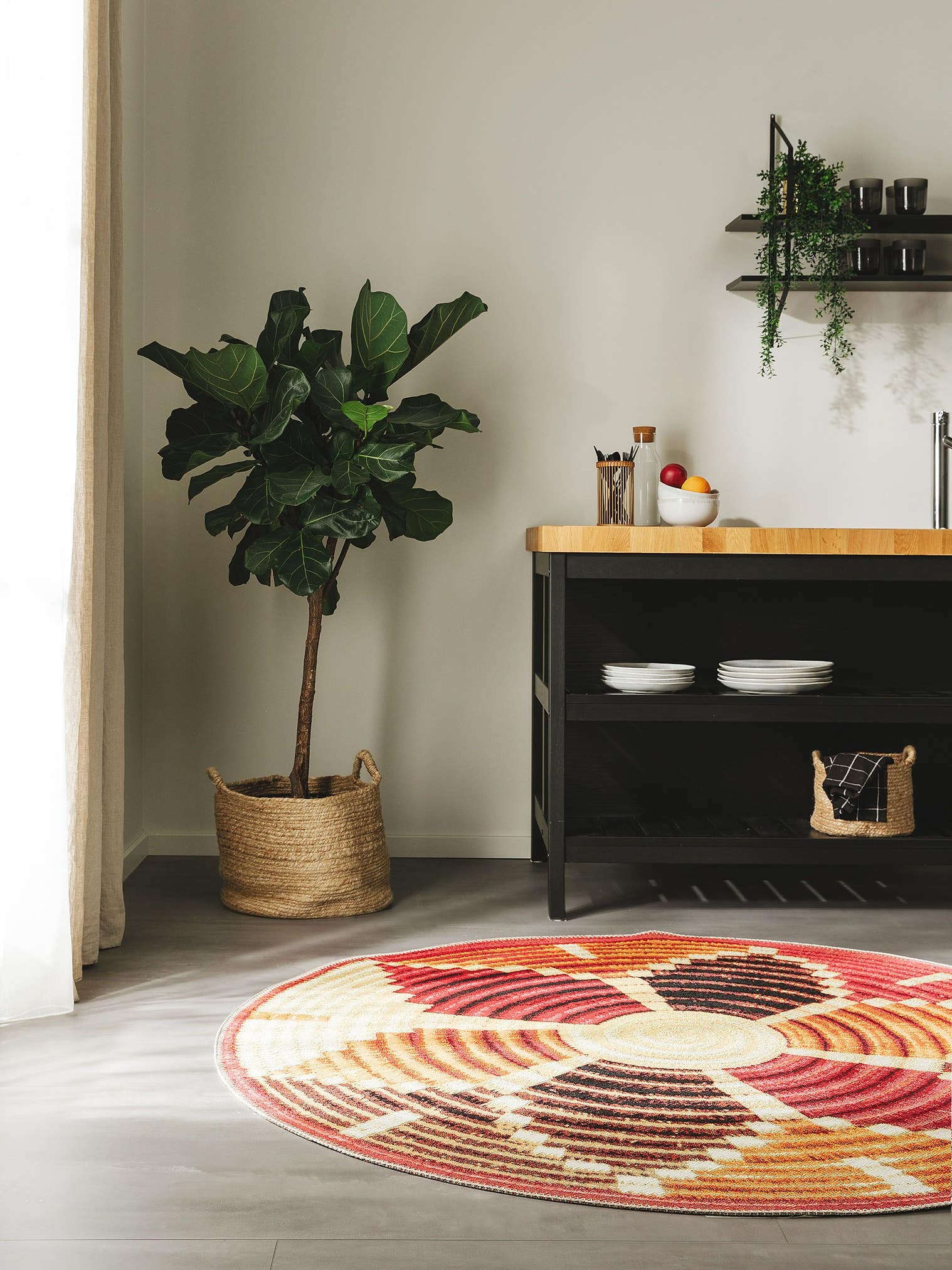 Teppich aus 76% Polypropylen, 24% Polyester in Multicolor mit bis 5 mm hohem Flor von benuta Nest