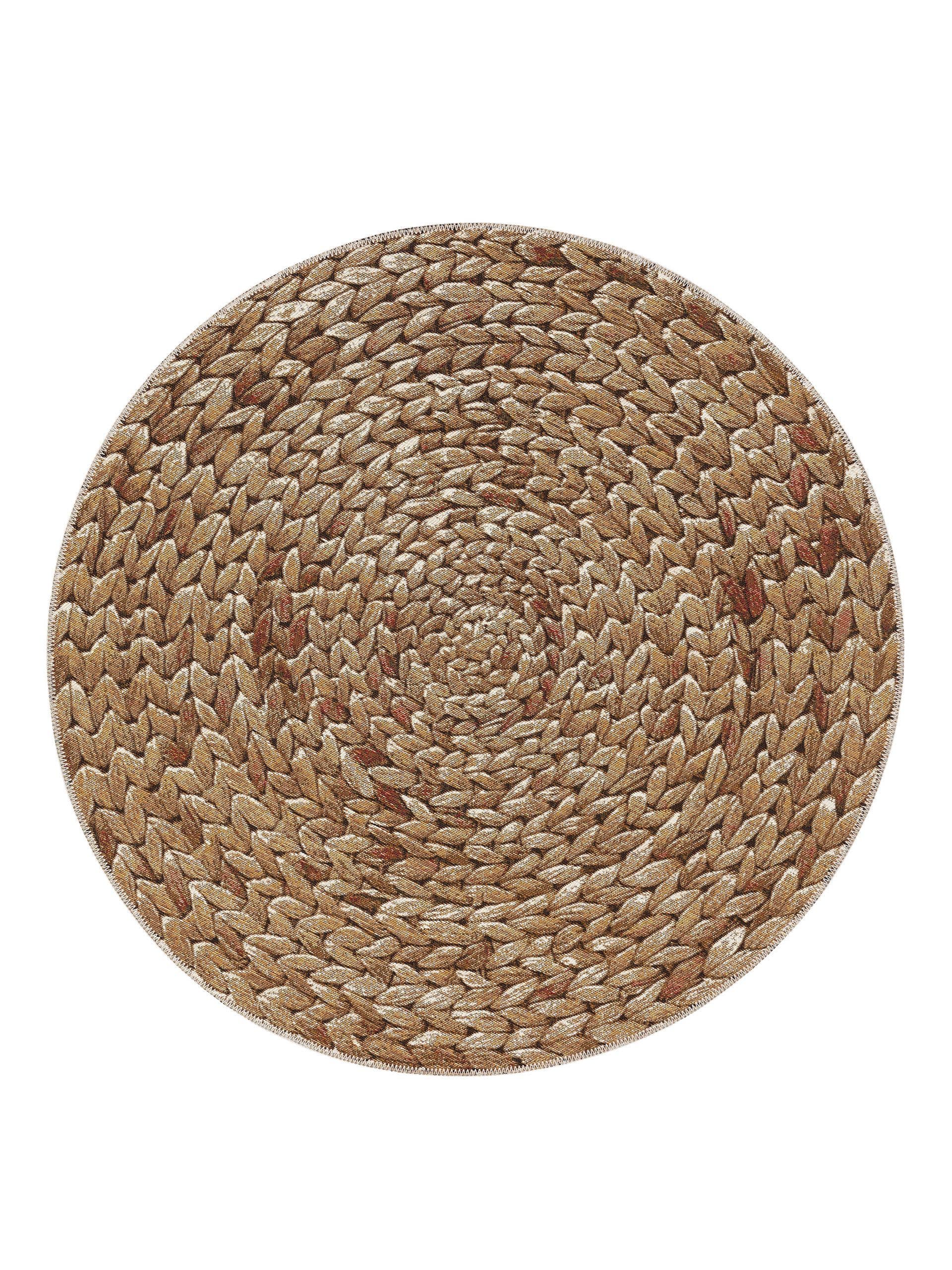 Rug made of 76% Polypropylene, 24% Polyester in Beige with a 1- 5 mm high pile by benuta Nest