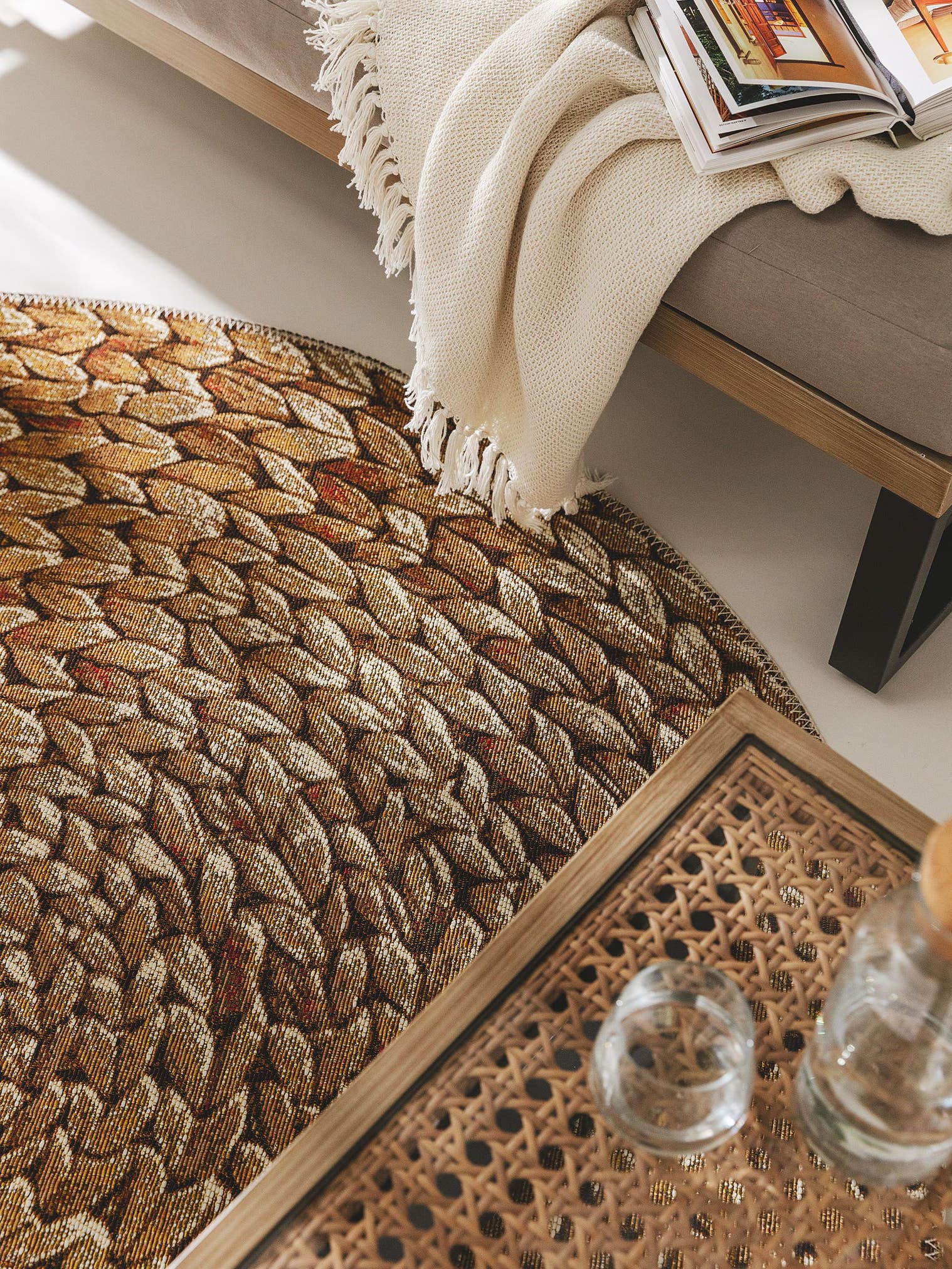 Tappeto di 76% Polipropilene, 24% Poliestere in Beige con pelo alto 1- 5 mm da benuta Nest
