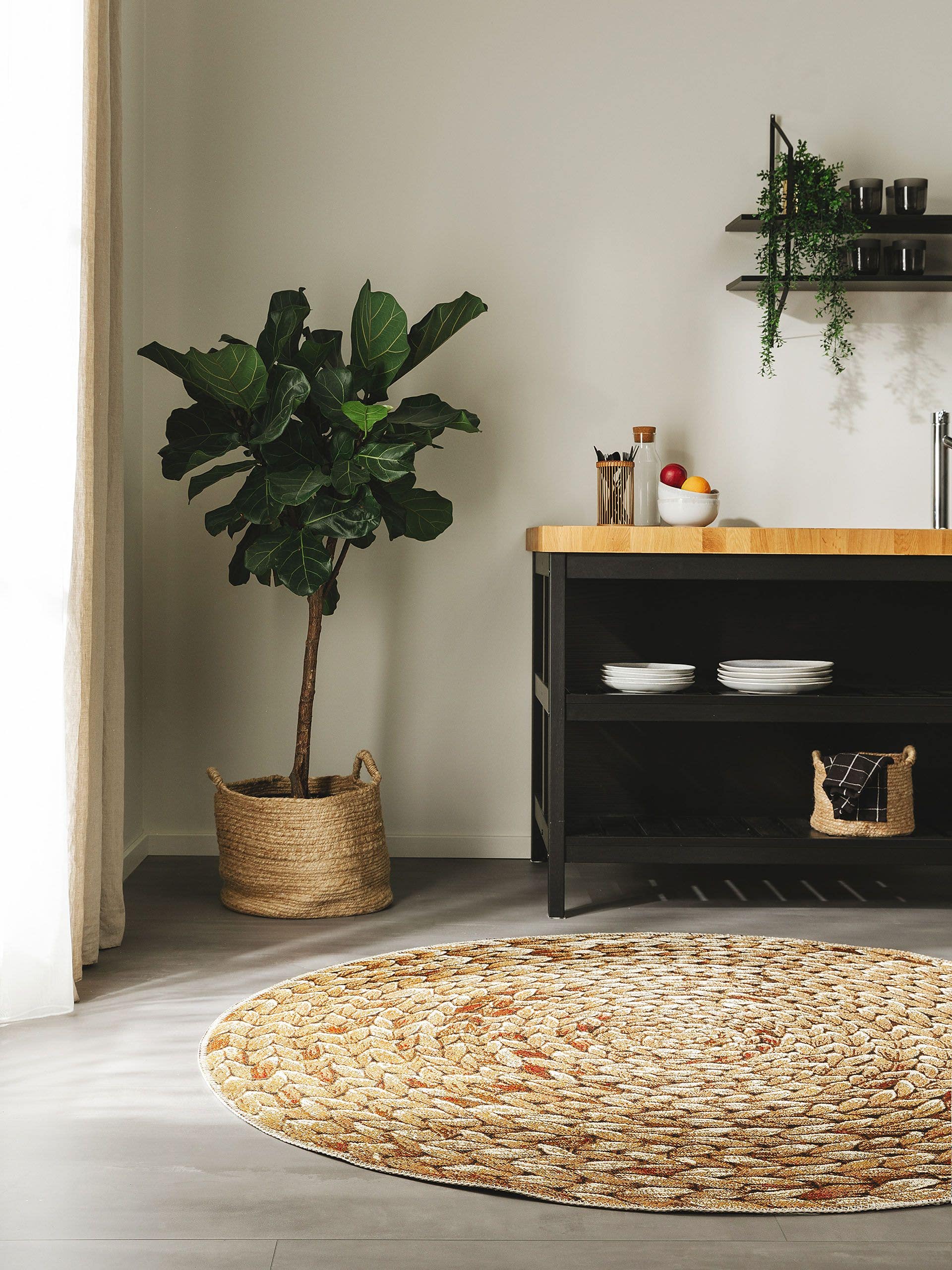 Rug made of 76% Polypropylene, 24% Polyester in Beige with a 1- 5 mm high pile by benuta Nest