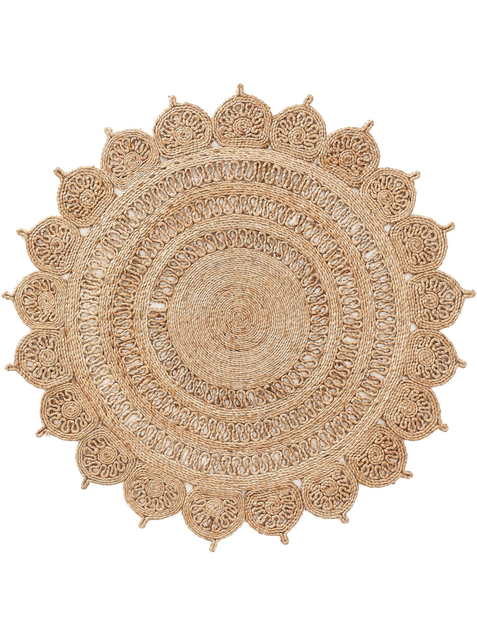 Alfombra de 100% Yute en Beige con un pelo de {{Placeholder_Pile Height}} de altura de benuta Pure