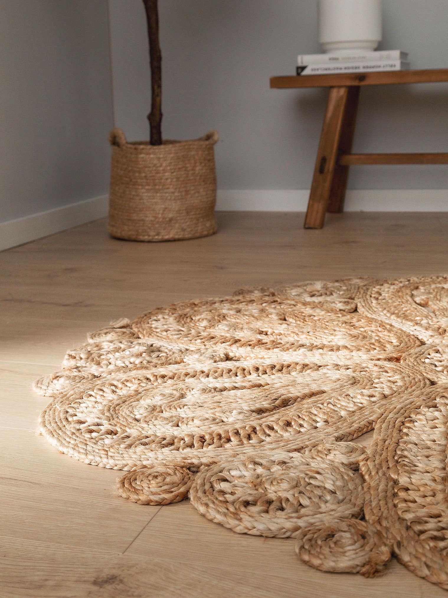 Tappeto di 100% Iuta in Beige con pelo alto 6 - 10 mm da benuta Pure