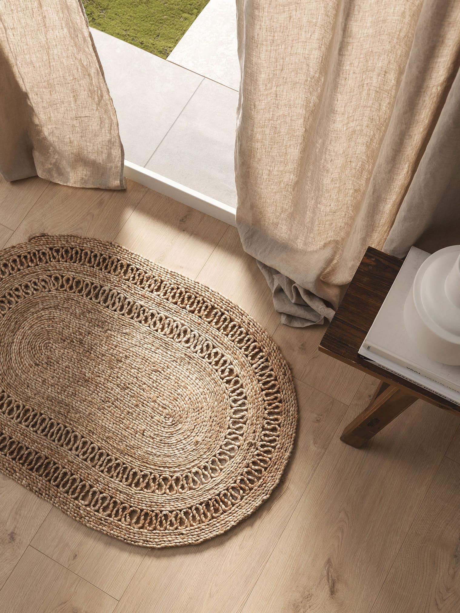 Tappeto di 100% Iuta in Beige con pelo alto 6 - 10 mm da benuta Pure