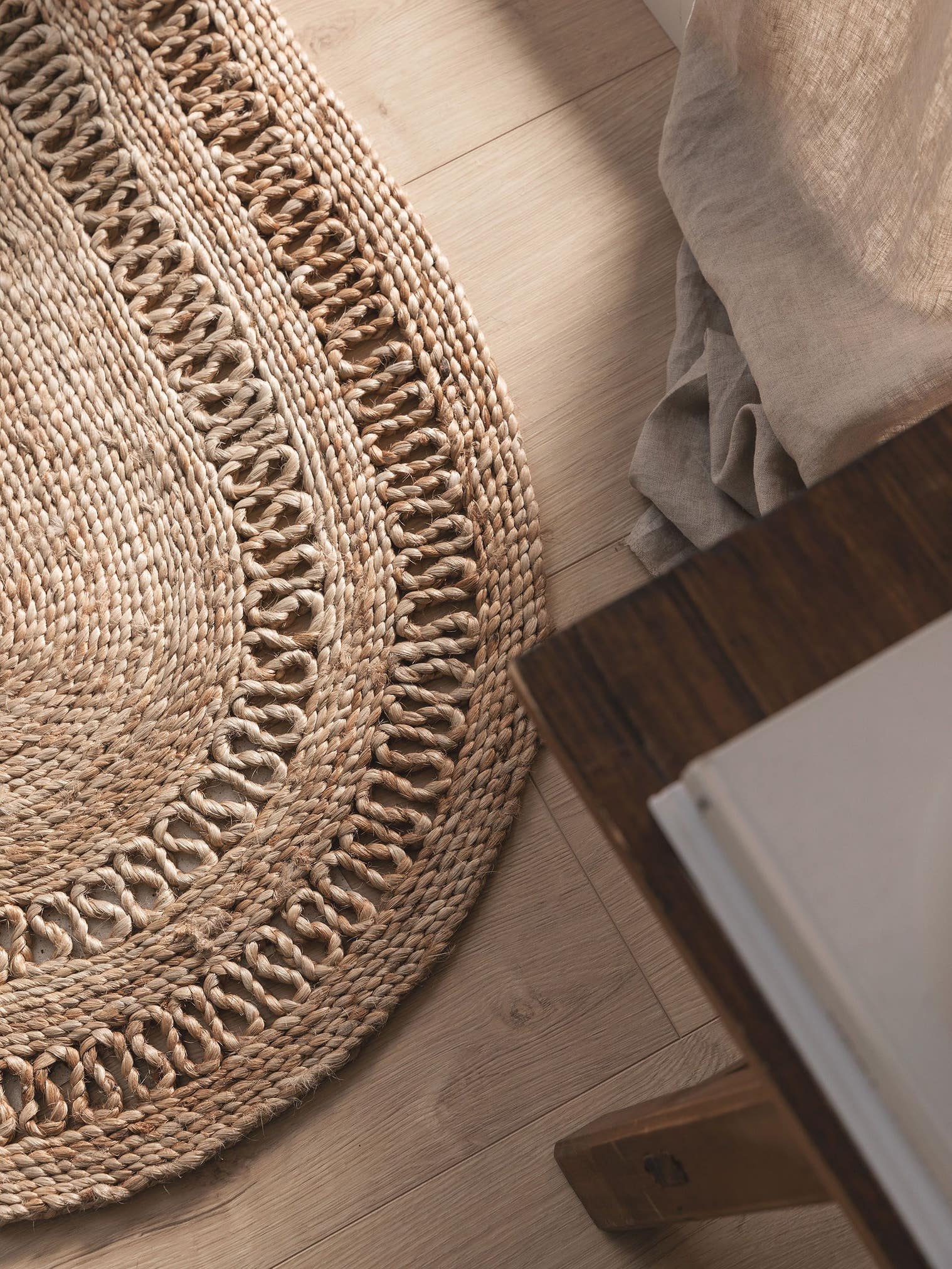 Tappeto di 100% Iuta in Beige con pelo alto 6 - 10 mm da benuta Pure