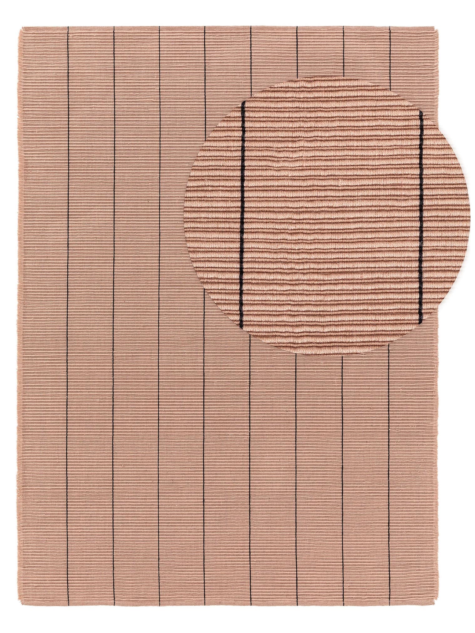 Teppich aus 100% Polyester (recyceltes PET) in Rosa mit bis 5 mm hohem Flor von benuta Pure