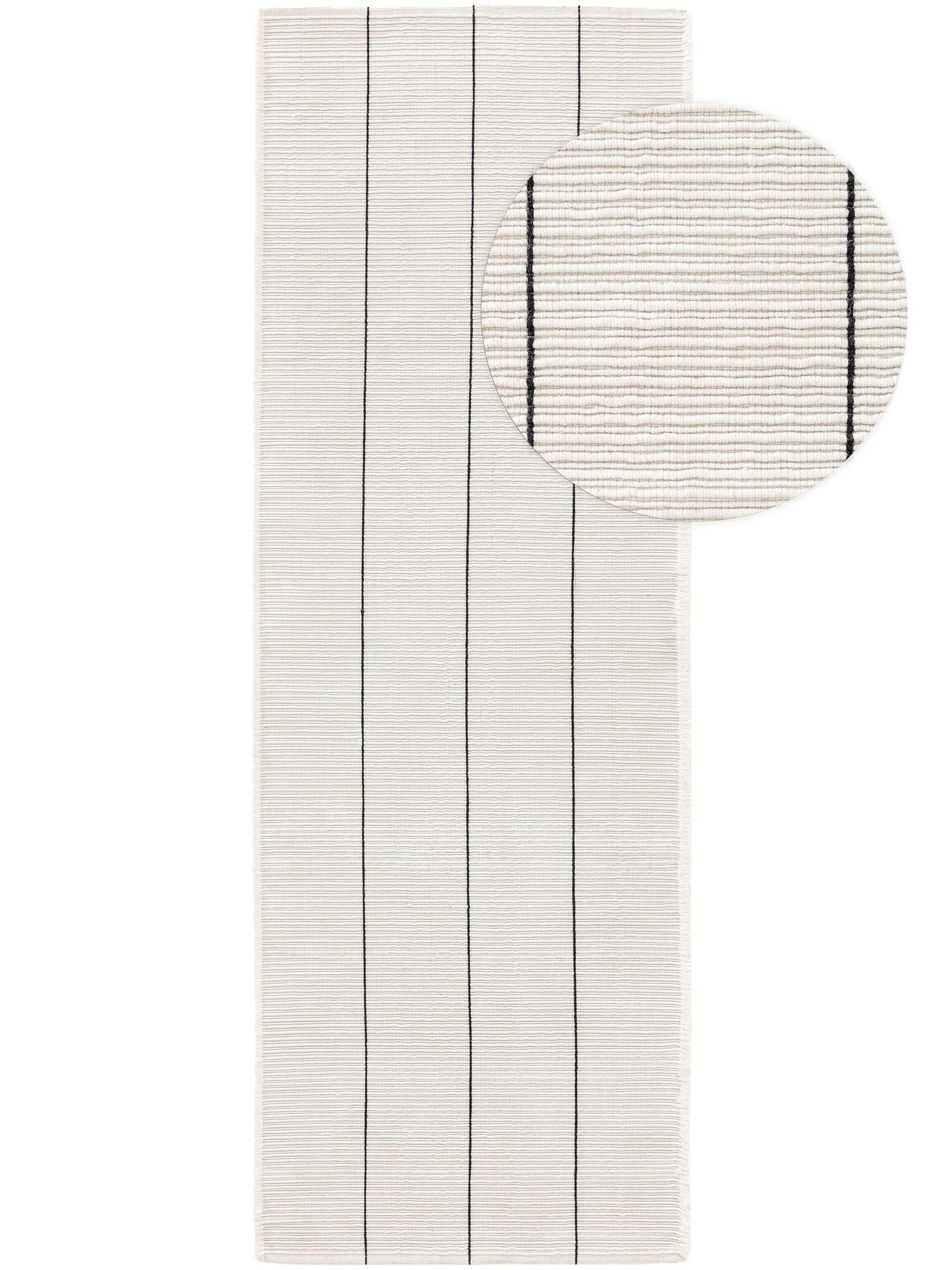 Teppich aus 100% Polyester (recyceltes PET) in Weiß mit bis 5 mm hohem Flor von benuta Pure