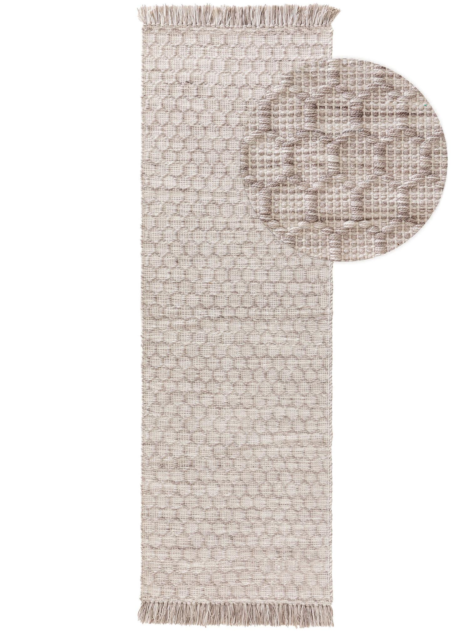 Tæppe af 100% Polyester i Grå med 1- 5 mm høj luv fra benuta Pure