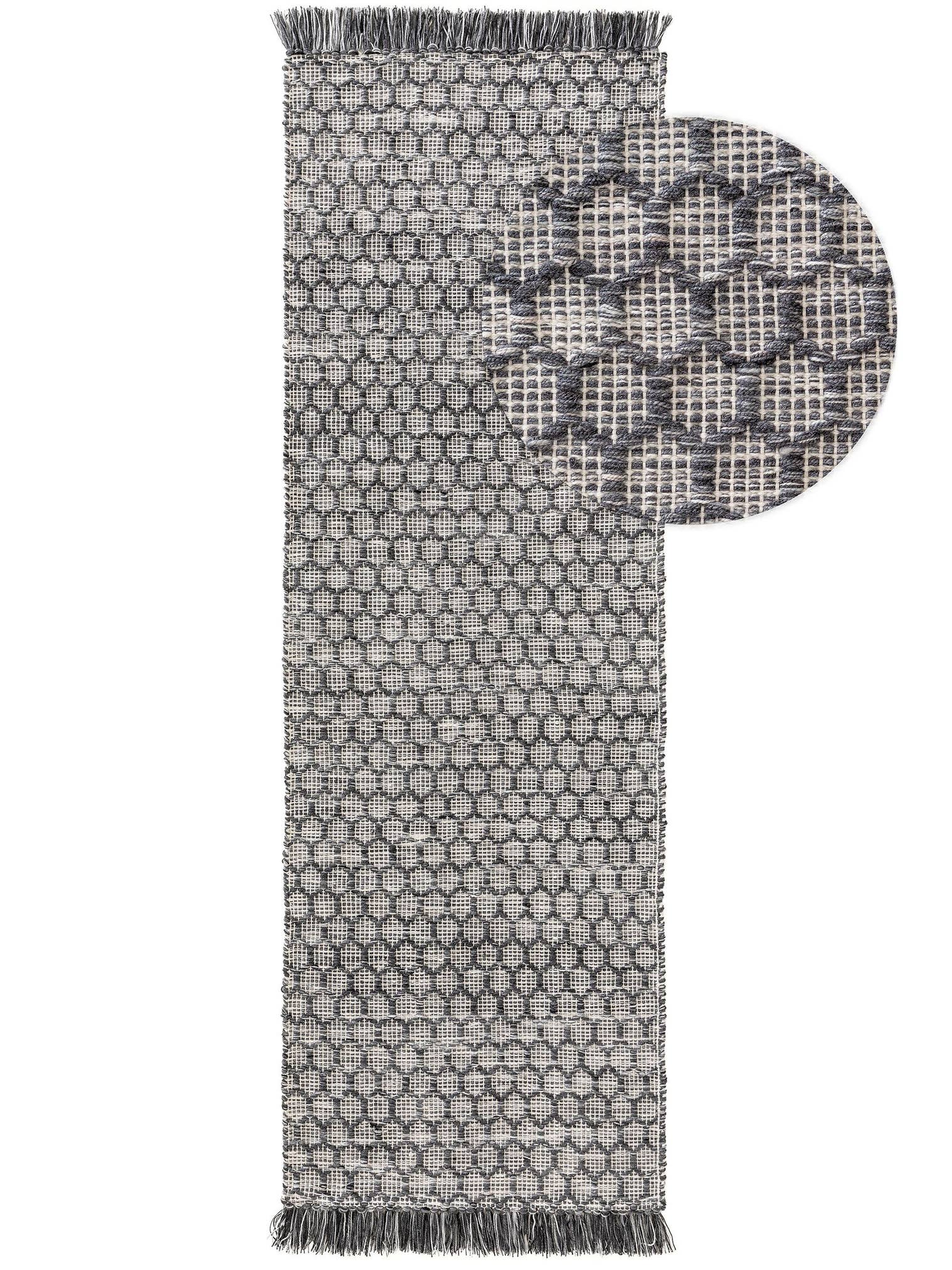 Tapijt van 100% Polyester in Grijs met een 1- 5 mm hoge pool van benuta Pure