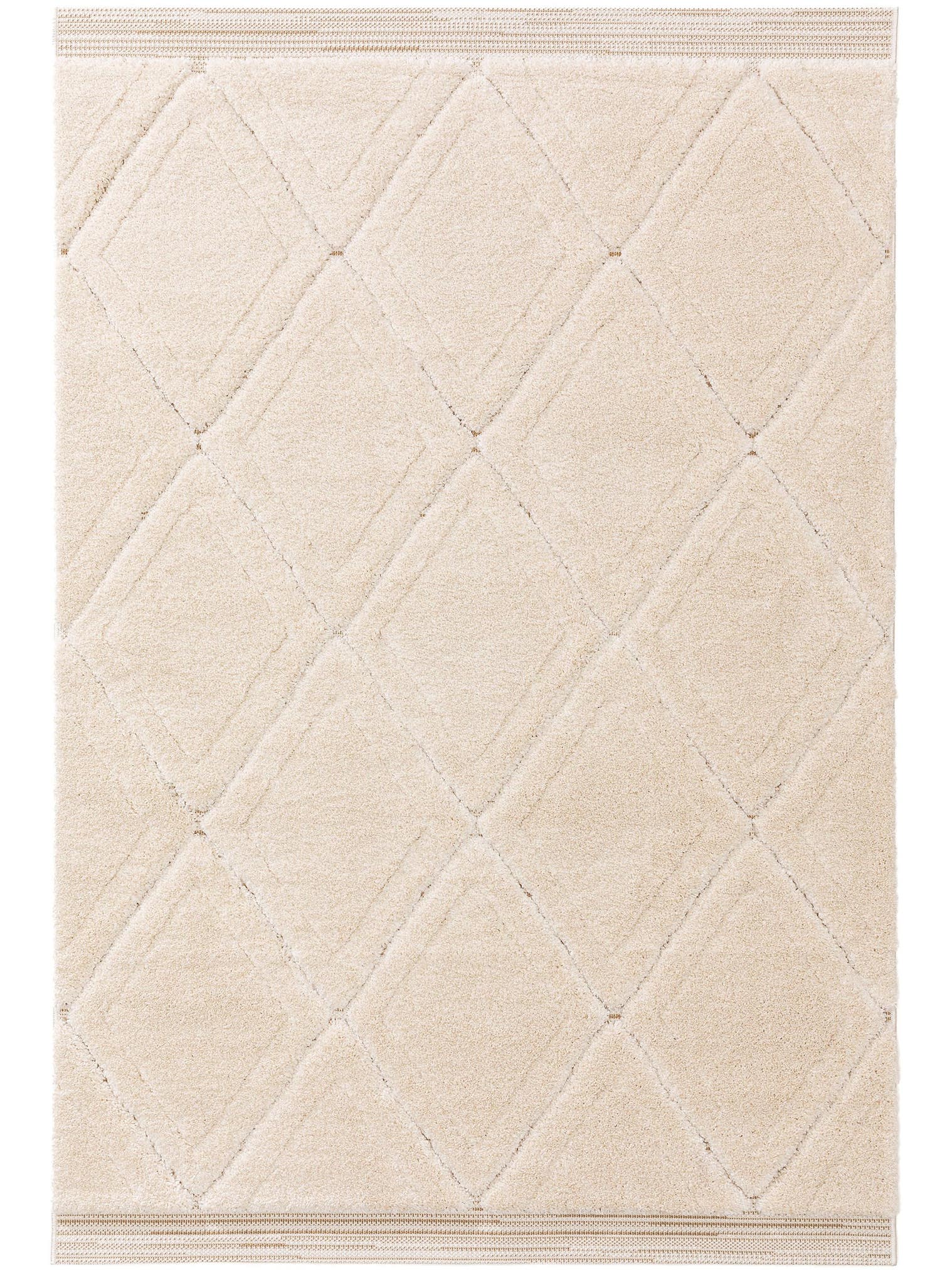 Tæppe af 100% Polypropylen i Beige med 21 - 30 mm høj luv fra benuta Nest