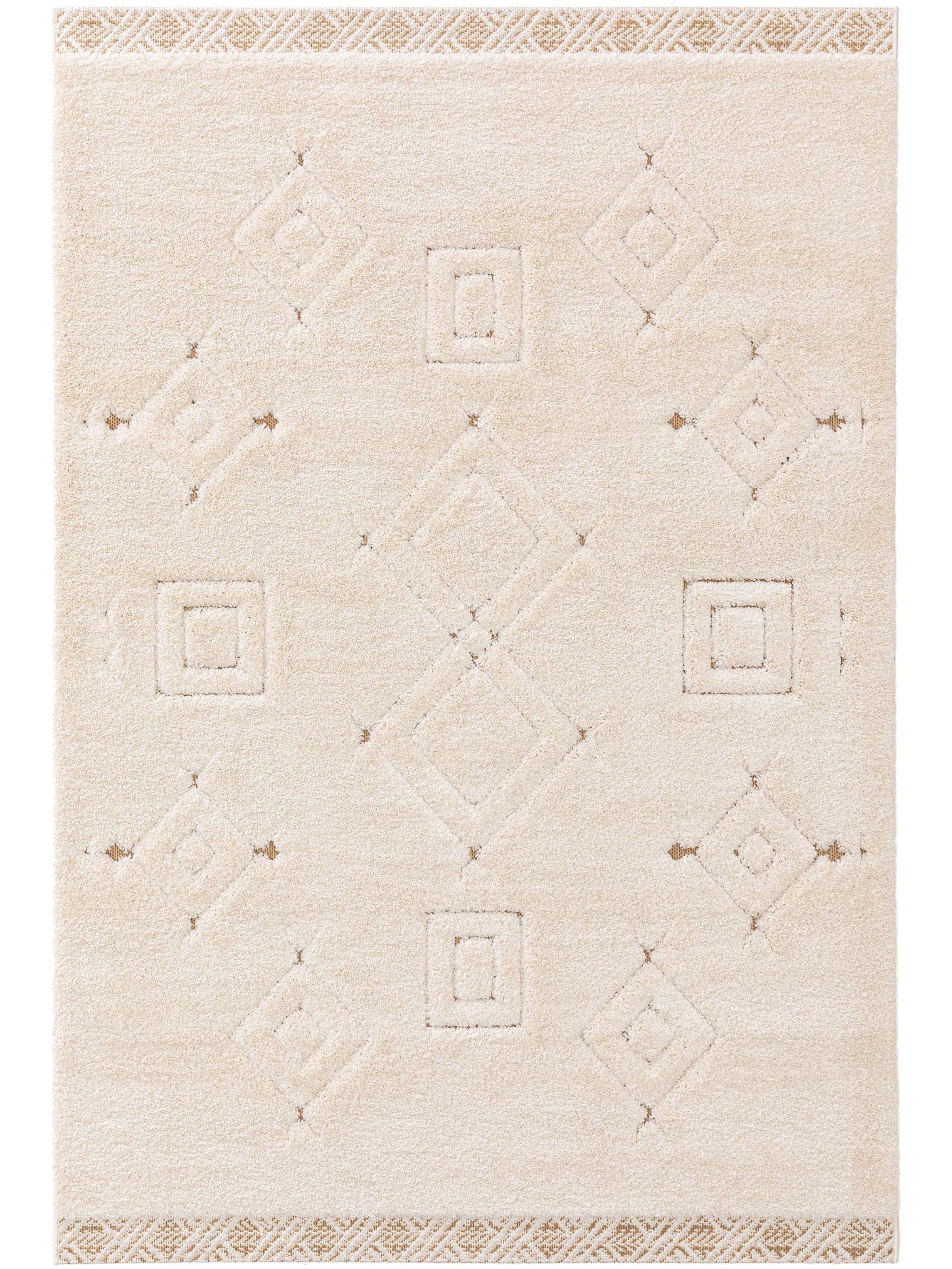 Teppich aus 100% Polypropylen in Beige mit 21 bis 30 mm hohem Flor von benuta Nest