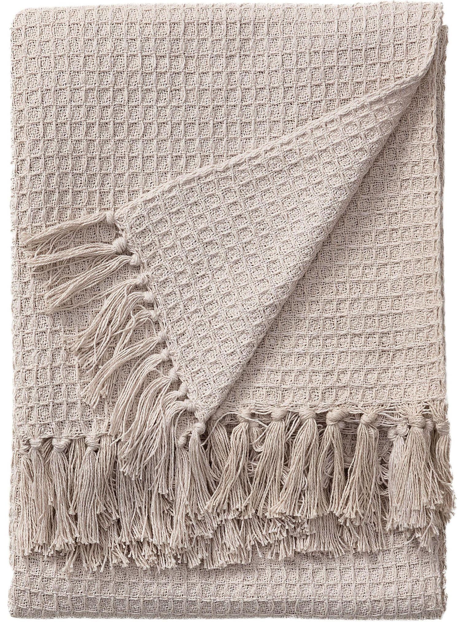 Katoenen plaid Amalia Ivory in Relief-ontwerp van 100% Katoen door benuta Pure