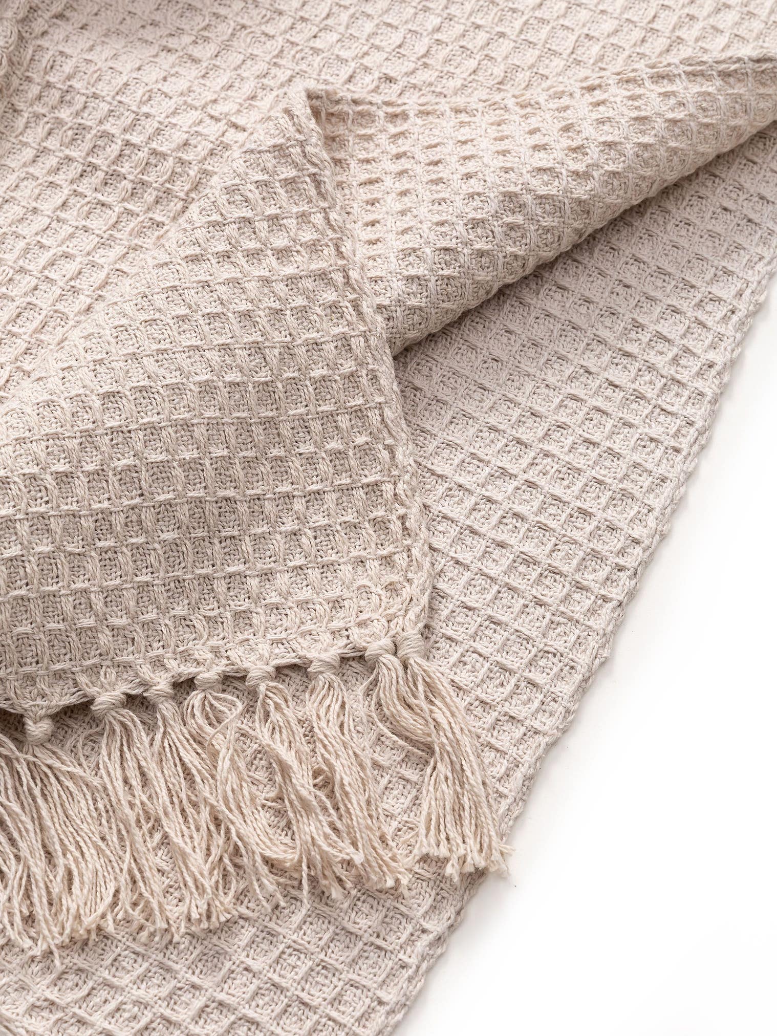 Katoenen plaid Amalia Ivory in Relief-ontwerp van 100% Katoen door benuta Pure