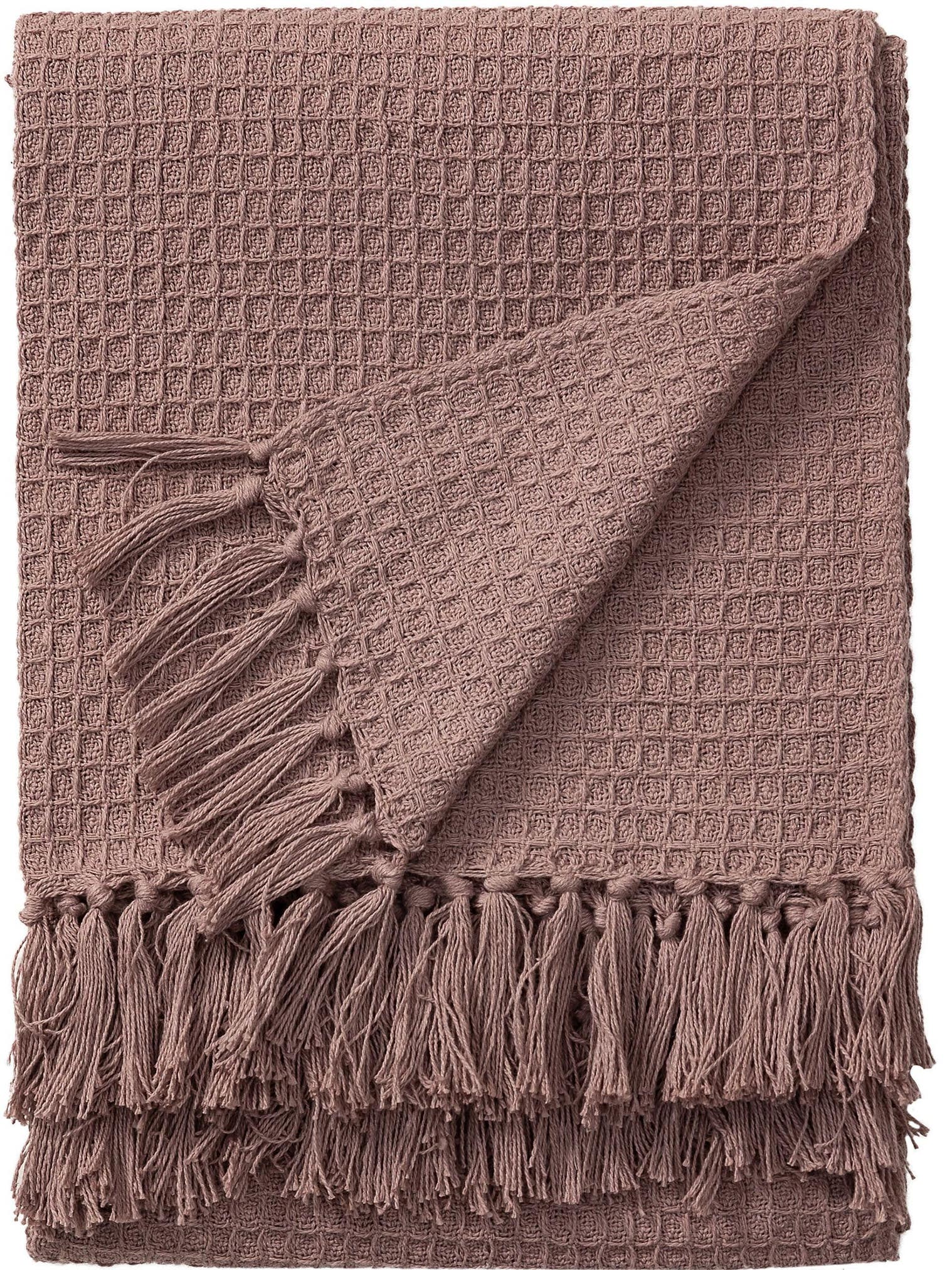 Plaid en coton Amalia Rose en motif Relief en 100% Coton de benuta Pure