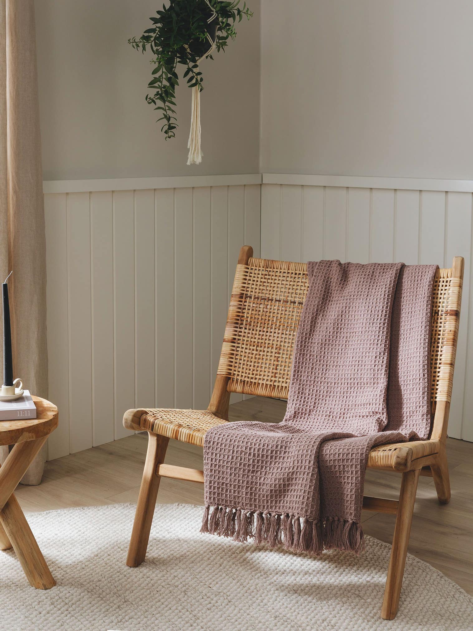 Plaid en coton Amalia Rose en motif Relief en 100% Coton de benuta Pure