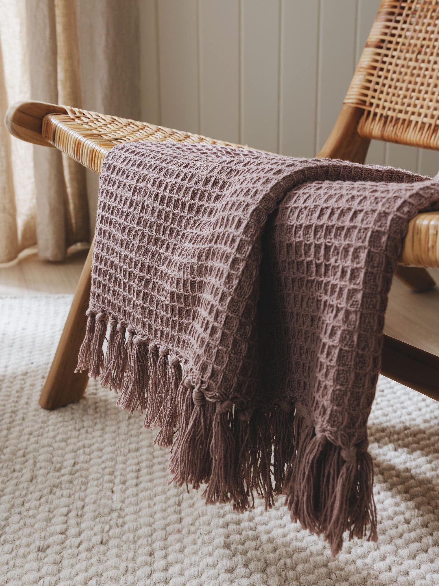 Plaid en coton Amalia Rose en motif Relief en 100% Coton de benuta Pure