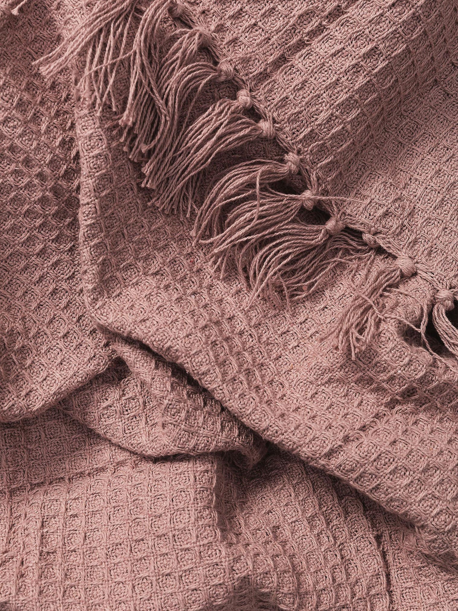 Plaid en coton Amalia Rose en motif Relief en 100% Coton de benuta Pure